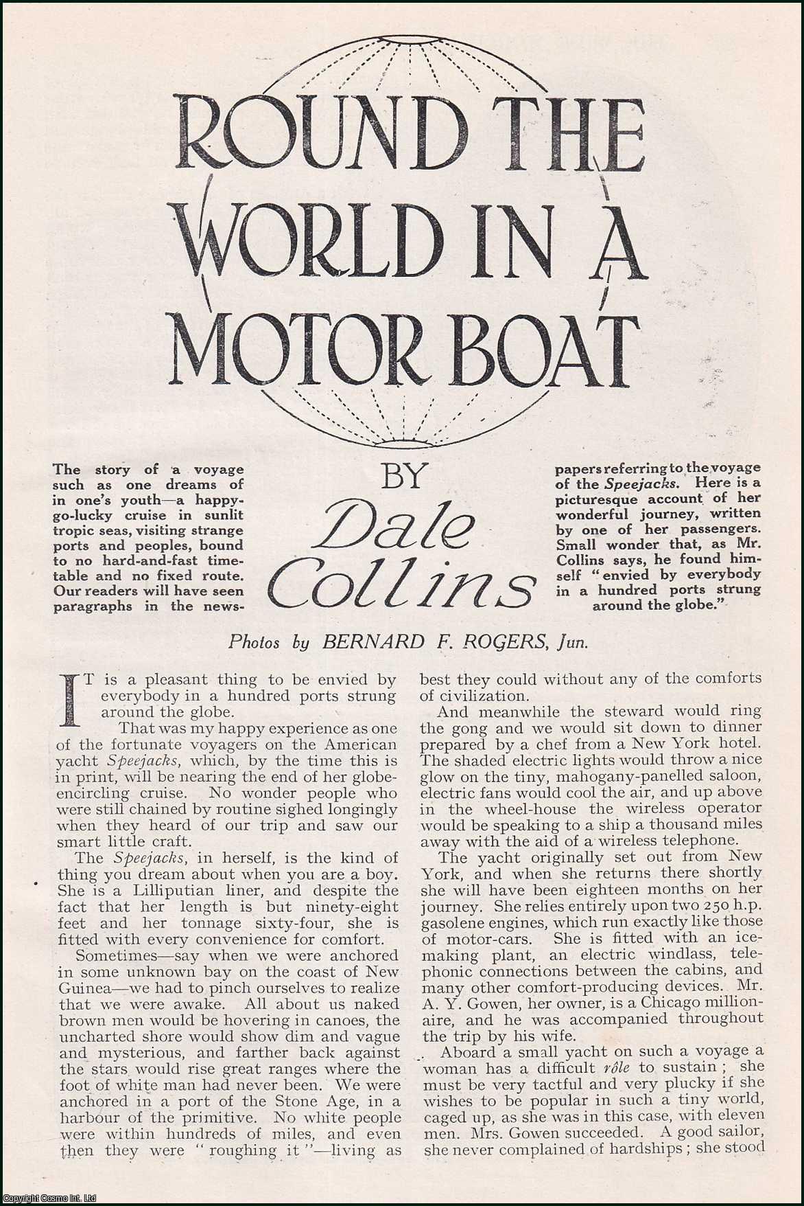 COLLINS, DALE - Round The World In A Motor Boat. An original article from the Wide World Magazine, 1923.