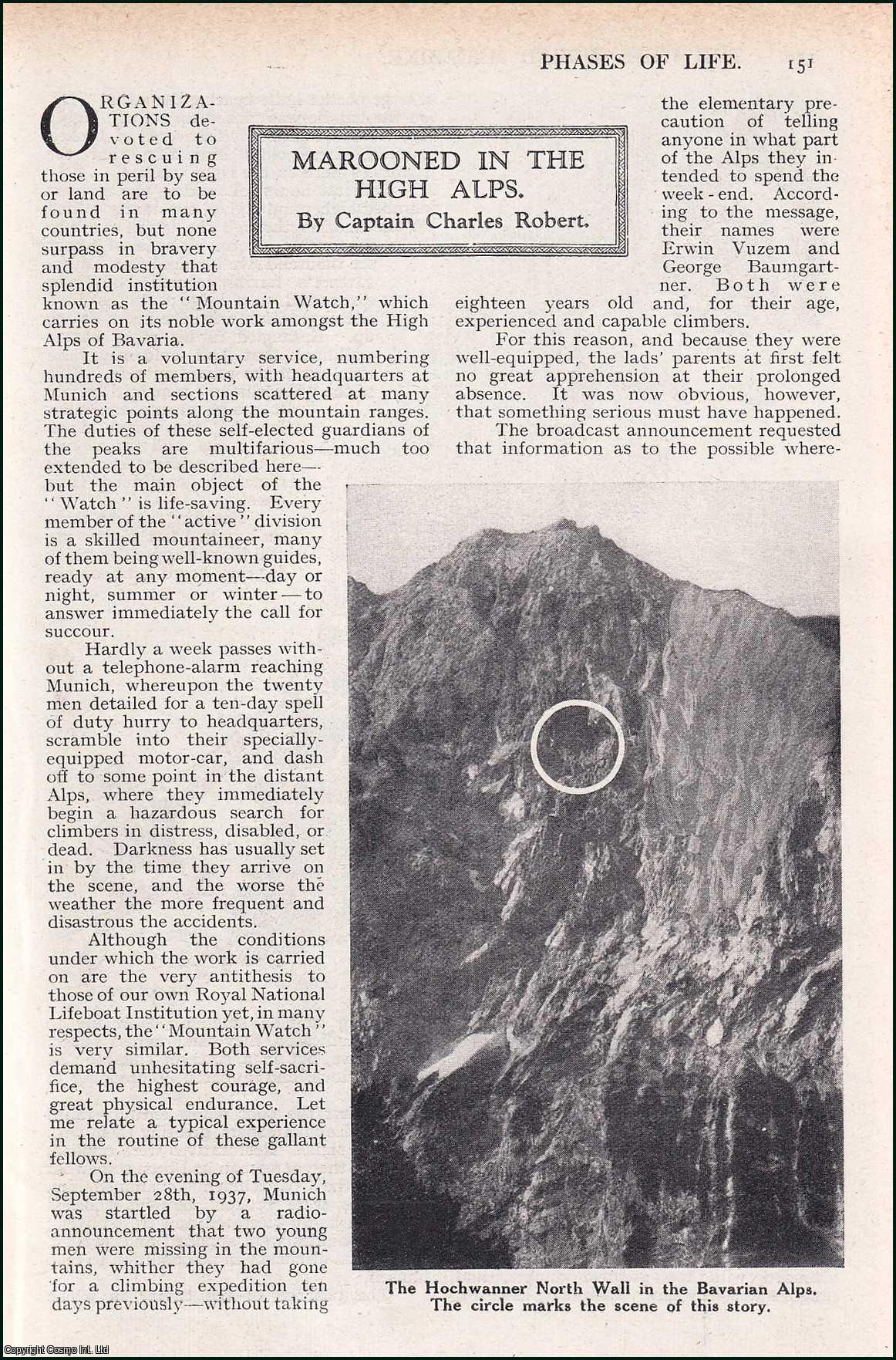 ROBERT, CHARLES - Marooned In The Alps. An original article from the Wide World Magazine, 1938.