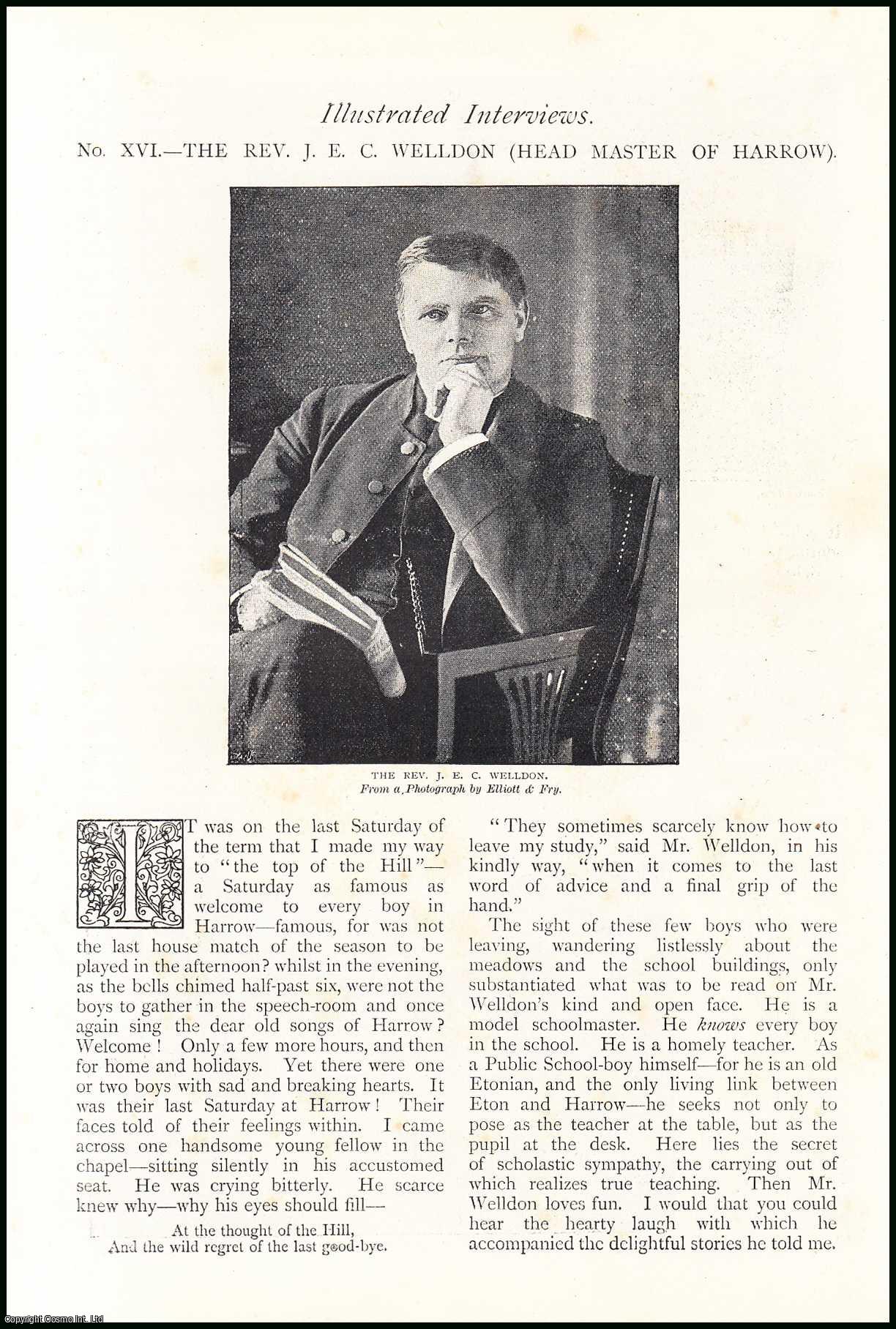 Harry How - The Rev. J. E. C. Welldon, Head Master of Harrow. Illustrated Interviews. An original article from The Strand Magazine, 1892.