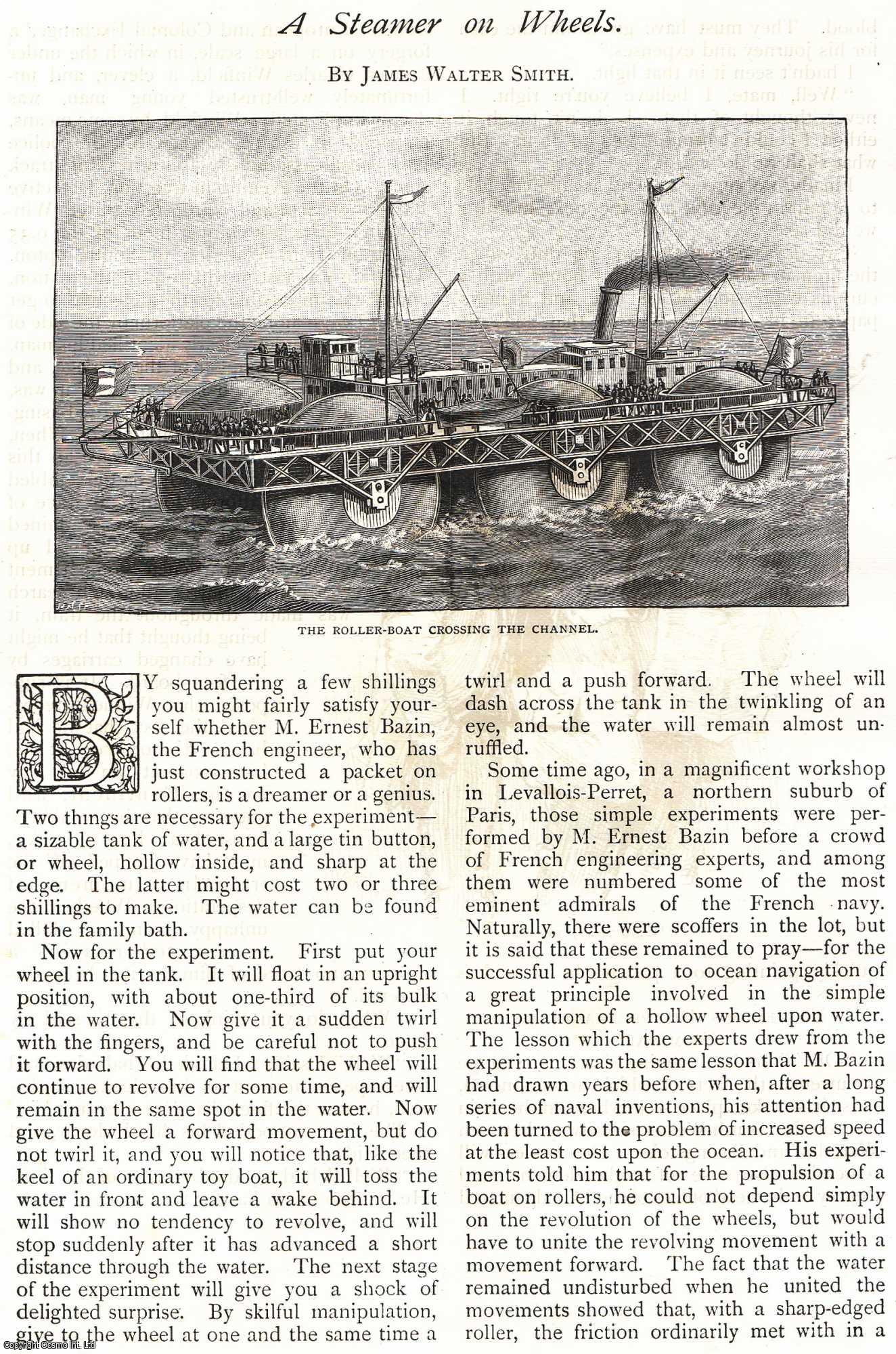 SMITH, JAMES WALTER - A Steamer on Wheels. A rare original article from The Strand Magazine, 1896.