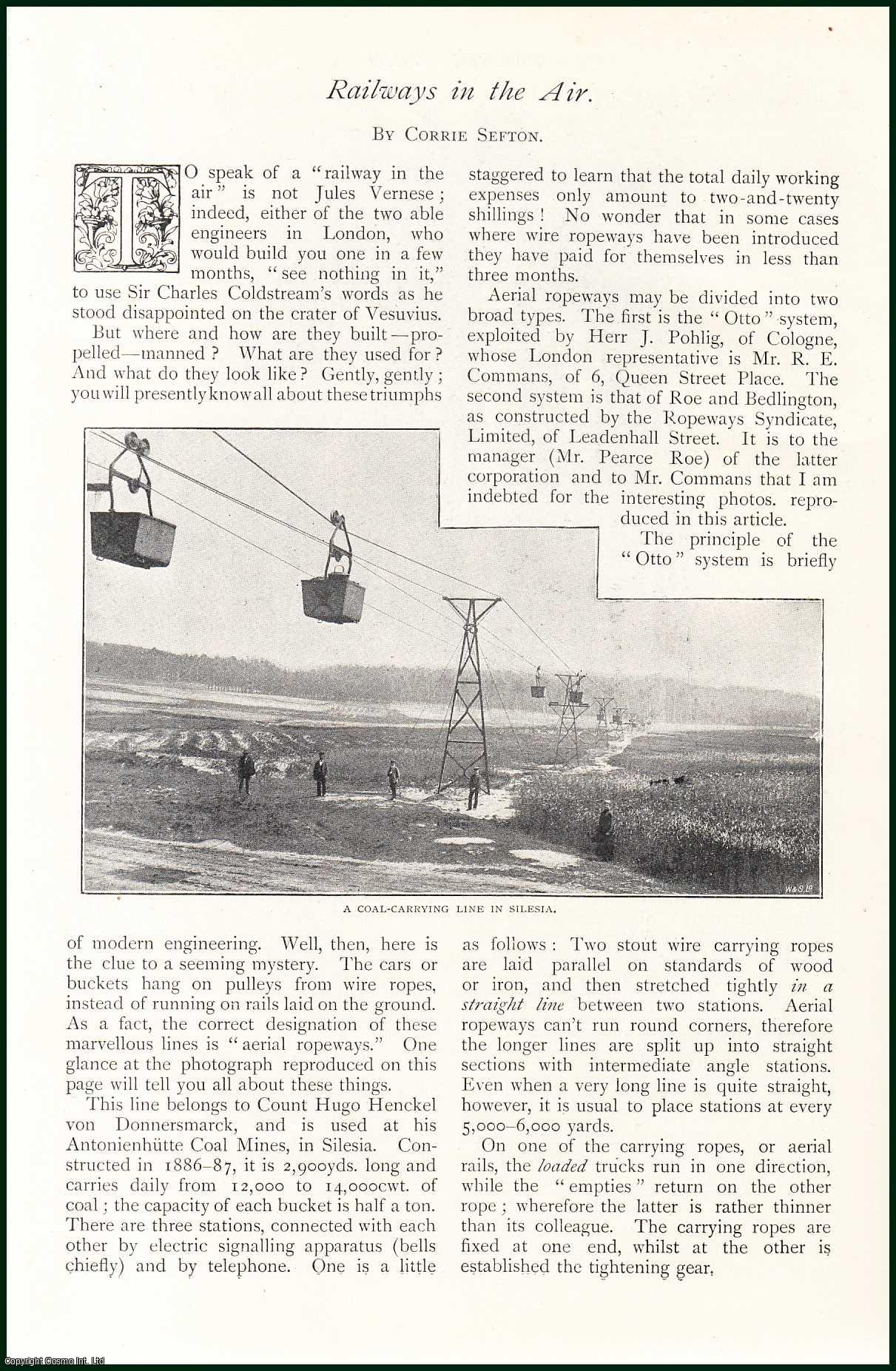 SEFTON, CORRIE - Railways in The Air. A rare original article from The Strand Magazine, 1896.
