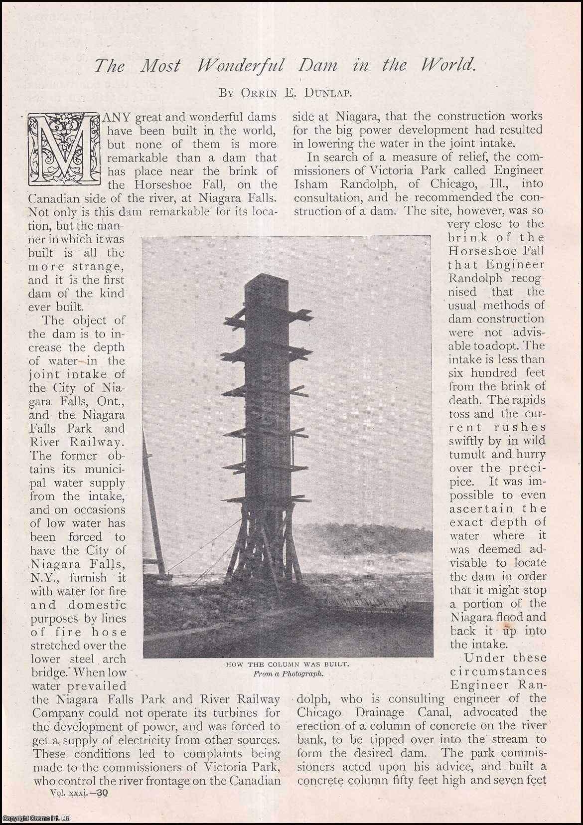 Orrin E. Dunlop - The Most Wonderful Dam in the World : Niagara Falls. An uncommon original article from The Strand Magazine, 1906.