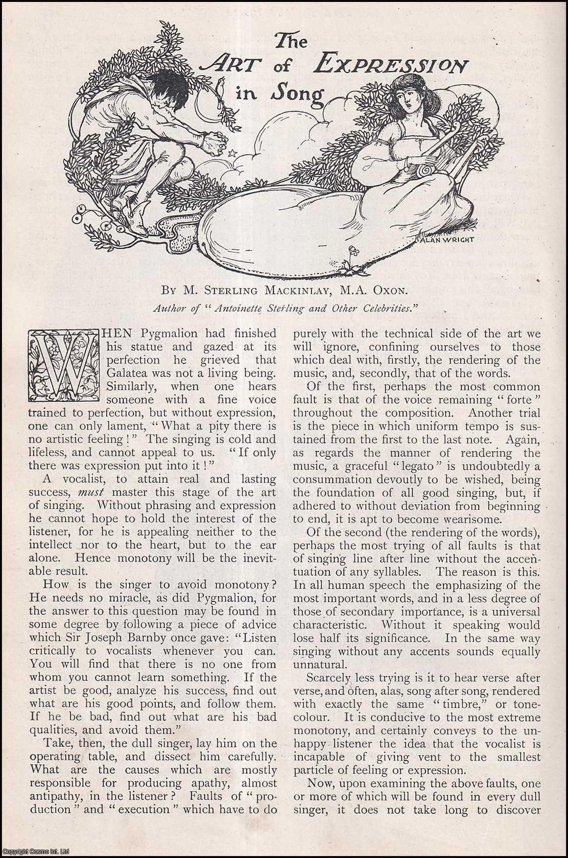 MACKINLAY & M. A. OWEN, STERLING - The Art of Expression in Song. A rare original article from The Strand Magazine, 1906.