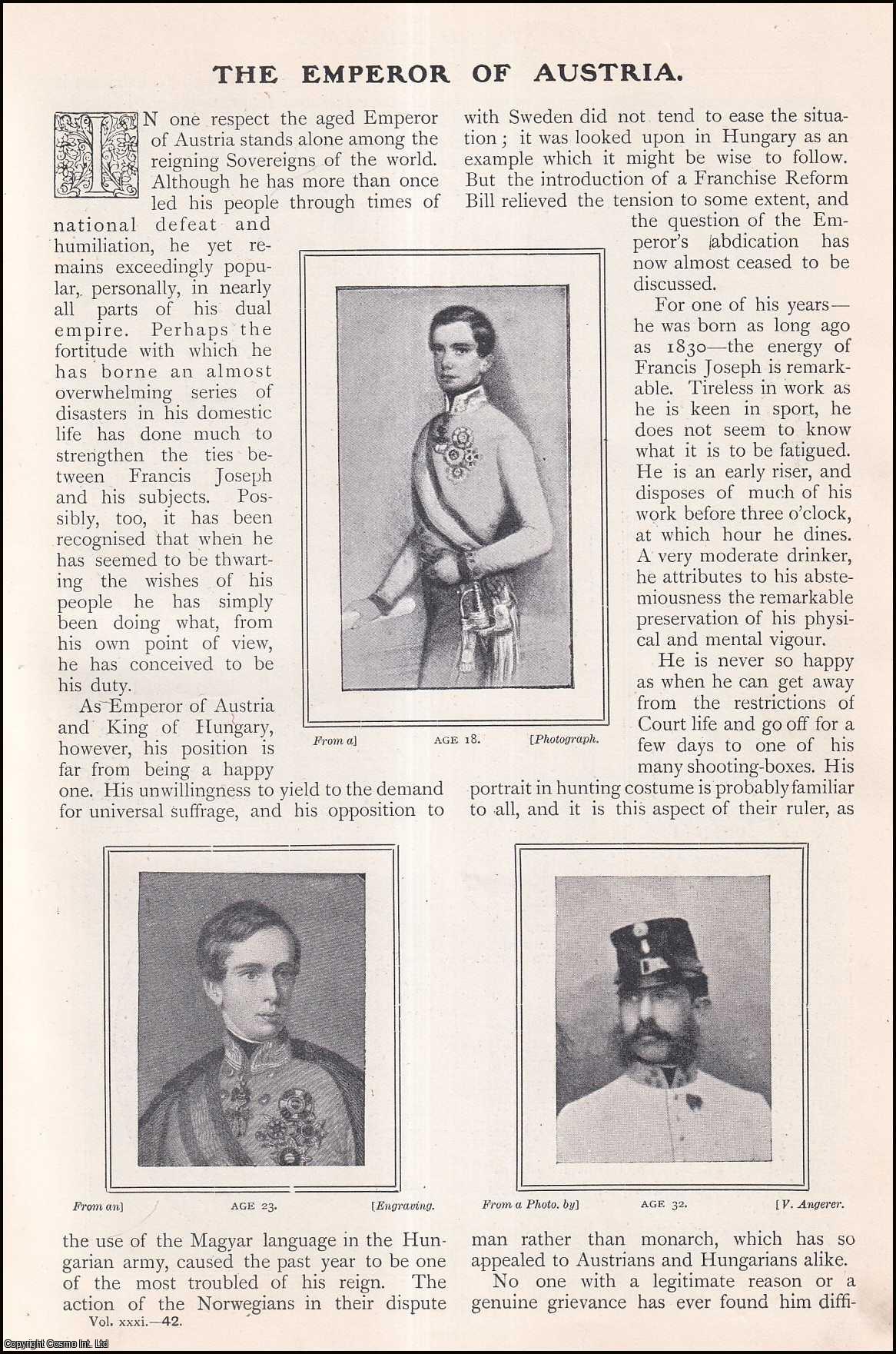 No Author Stated - The Emperor of Austria. Portraits of Celebrities at Different Ages. An uncommon original article from The Strand Magazine, 1906.