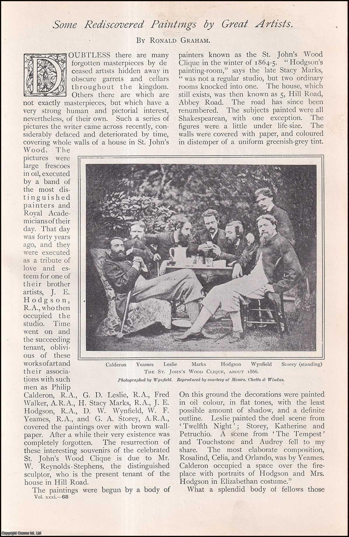GRAHAM, RONALD - Some Rediscovered Paintings by Great Artists. A rare original article from The Strand Magazine, 1906.