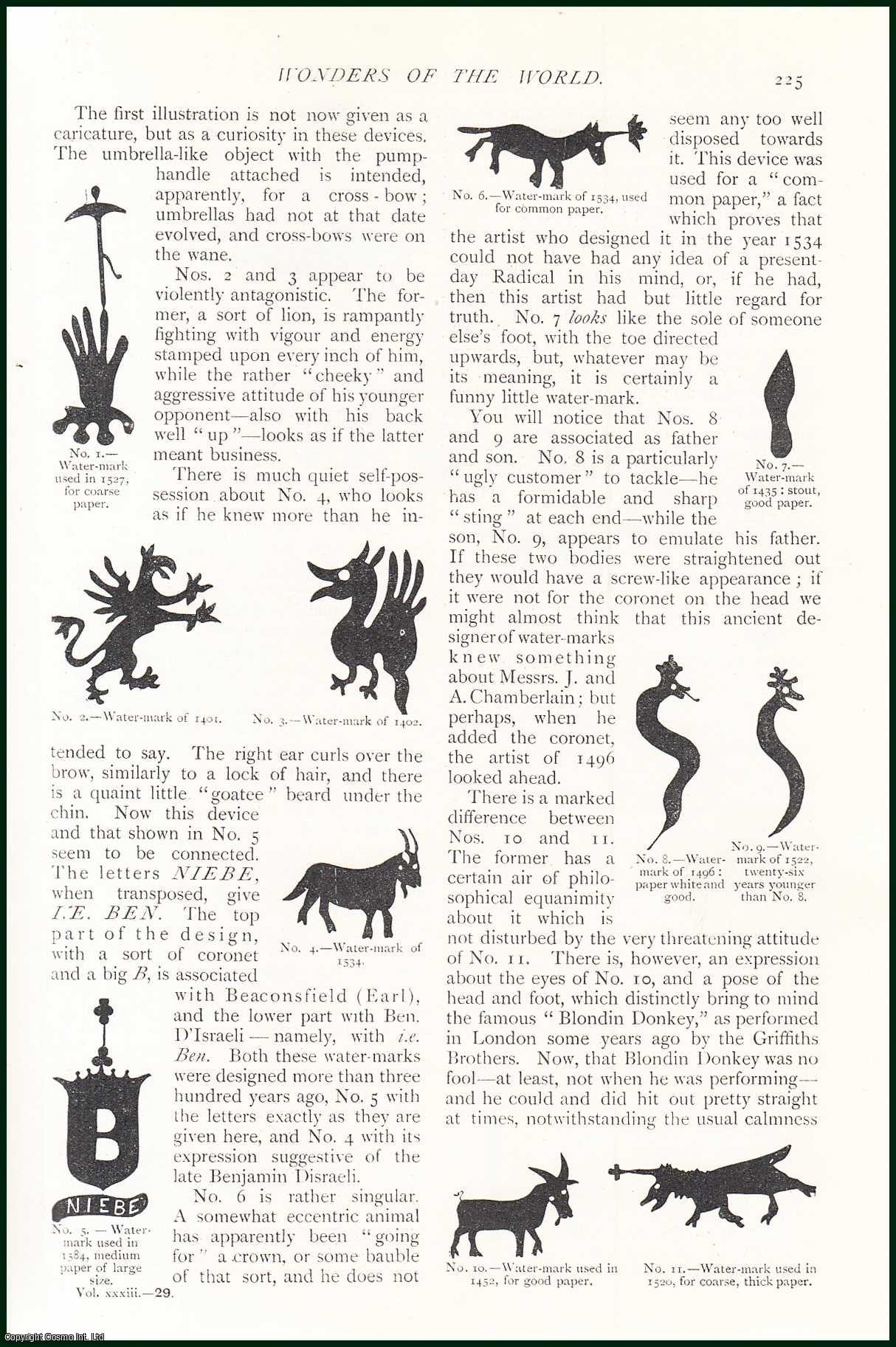 Strand Magazine - Some Curious Water-Marks : a device which is delibly stamped in the substance of a sheet of paper during its manufacture. An original article from The Strand Magazine, 1907.