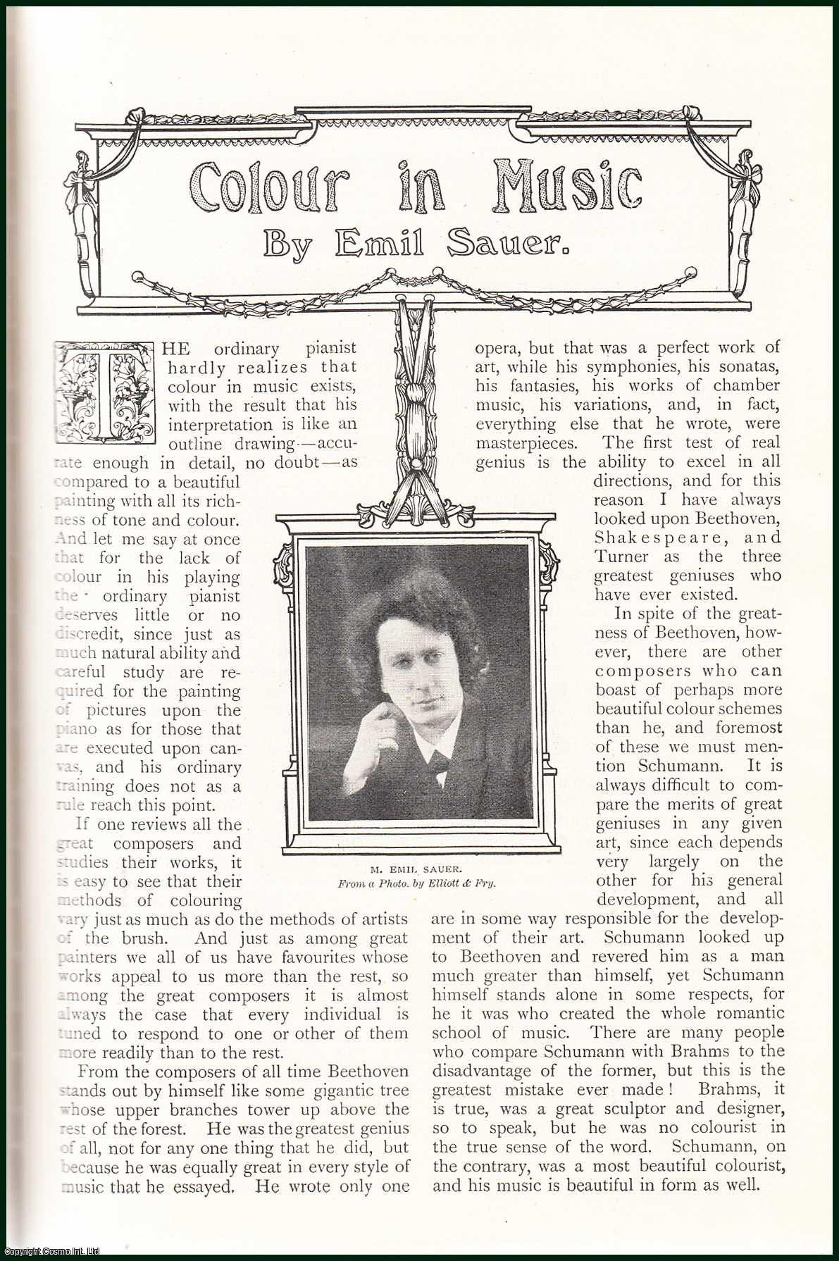 SAUER, EMIL - Colour in Music. A rare original article from The Strand Magazine, 1907.