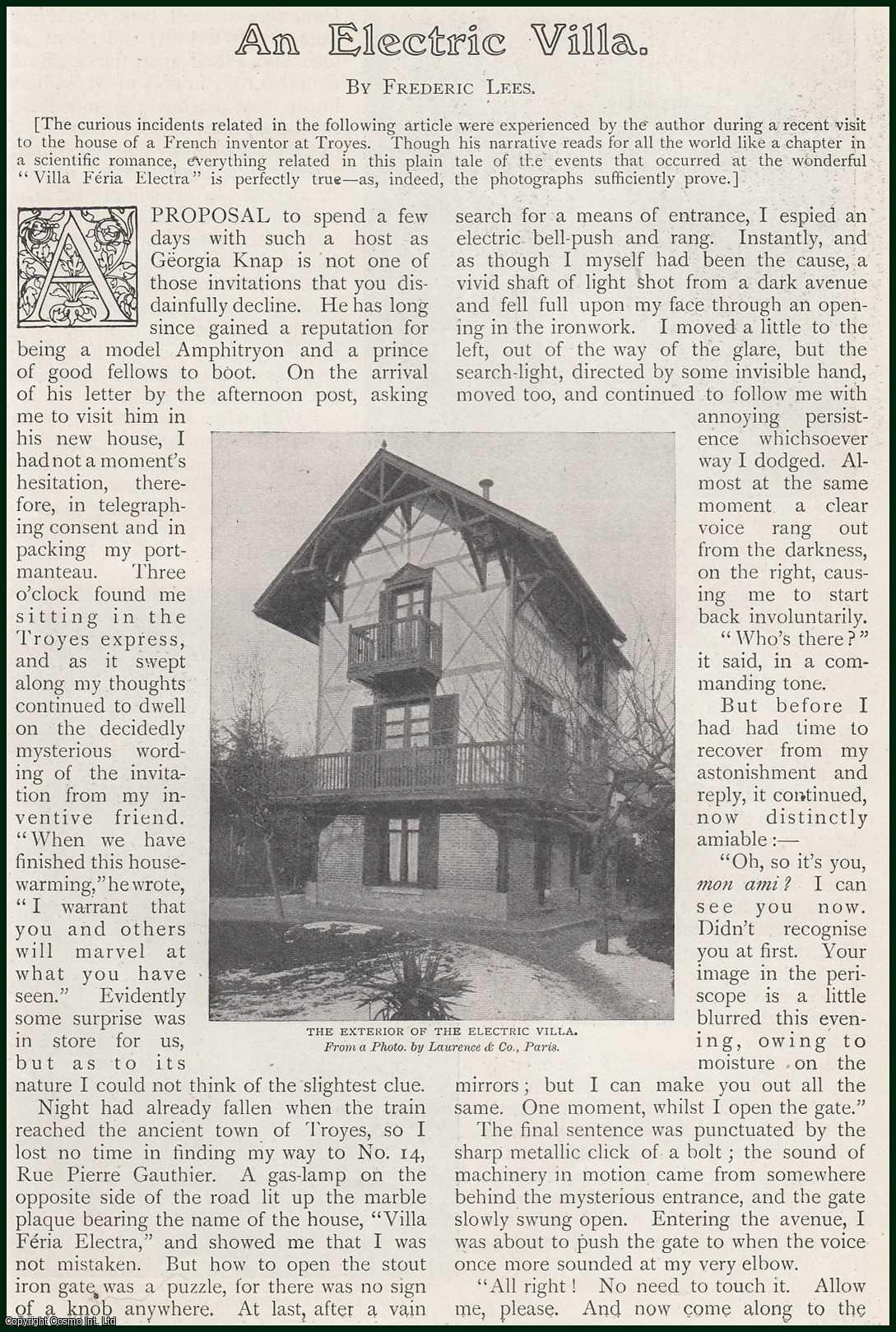 LEES, FREDERIC - An Electric Villa. Georgia Knap. A rare original article from The Strand Magazine, 1907.