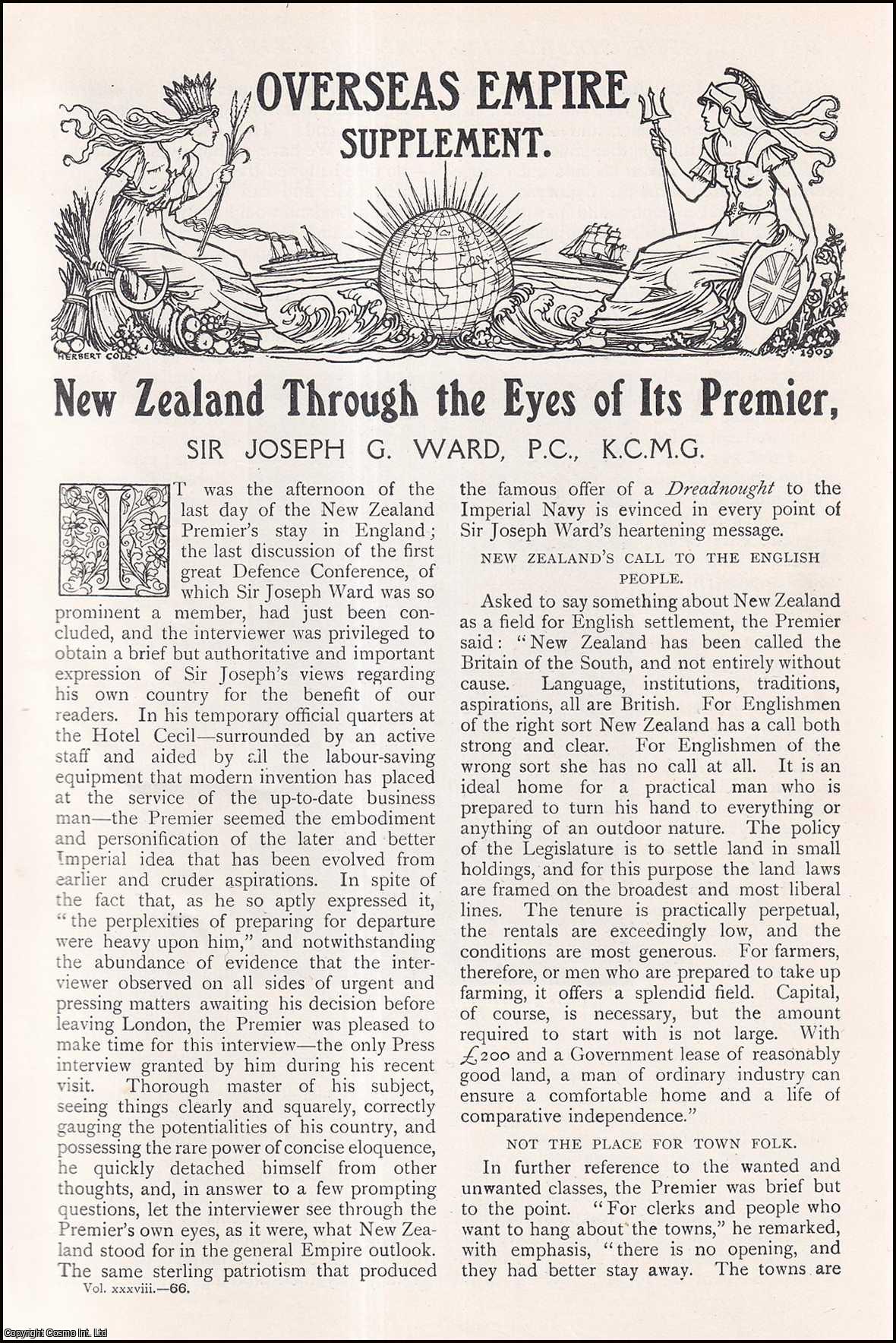 --- - New Zealand Through the Eyes of Its Premier, Sir Joseph G. Ward. A rare original article from The Strand Magazine, 1909.