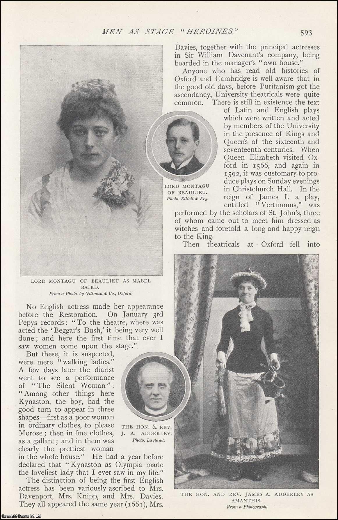 --- - Men as Stage Heroines. Lineal Descendants of Shakespeare's Portia and Ophelia. A rare original article from The Strand Magazine, 1909.