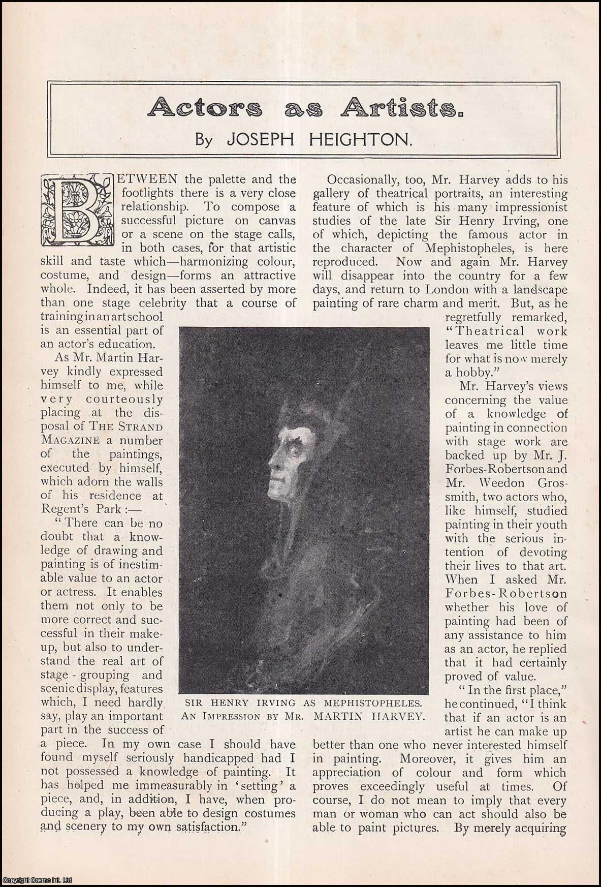 HEIGHTON, JOSEPH - Actors as Artists. A rare original article from The Strand Magazine, 1909.