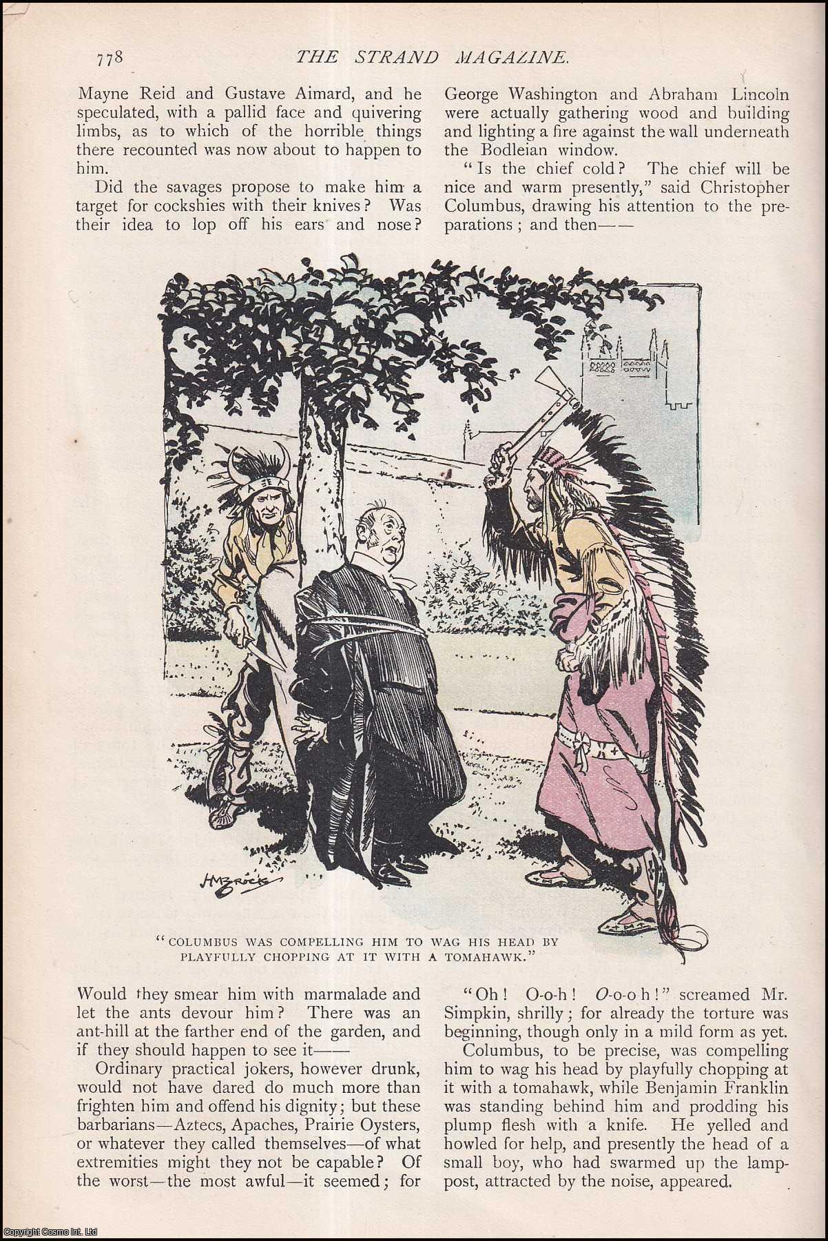 Francis Gribble - The Vengence of the Prairie Oysters : a short story. Illustrated in colour. An uncommon original article from The Strand Magazine, 1909.