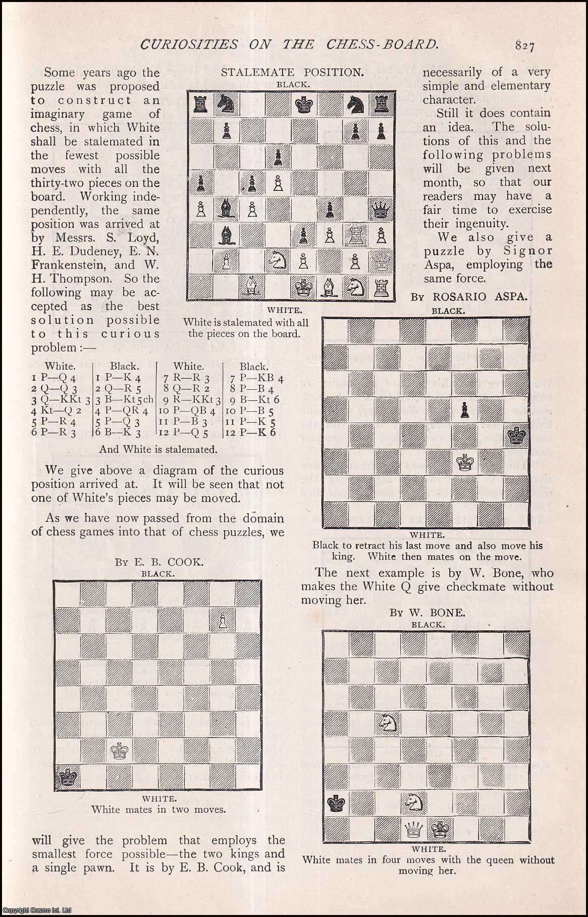 LITTLEWICK, D. - Curiosities on The Chess-Board. A rare original article from The Strand Magazine, 1909.