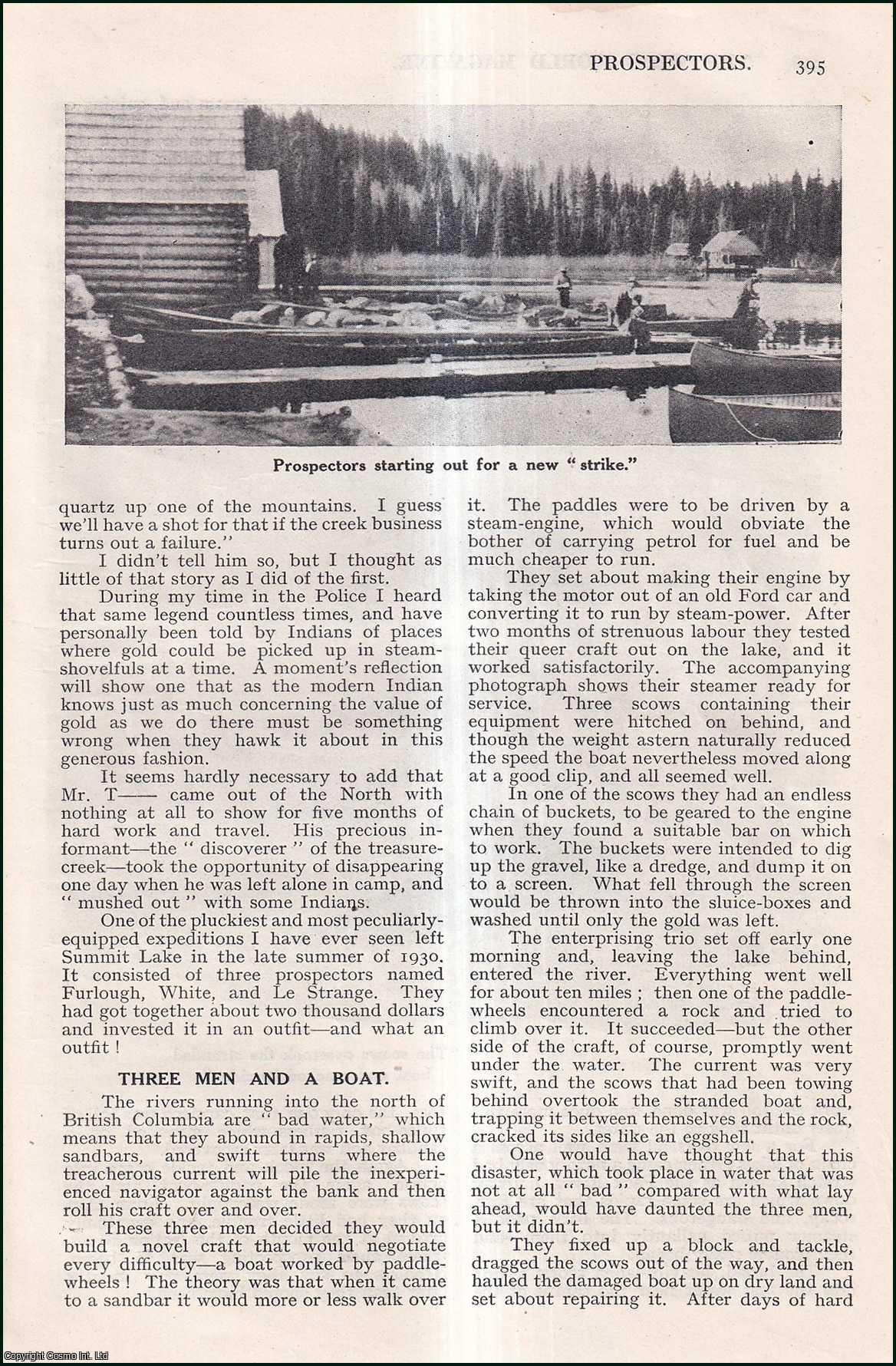 MOUNTIE - Prospectors. A gold rush in Northern British Columbia during 1931. An original article from the Wide World Magazine, 1932.