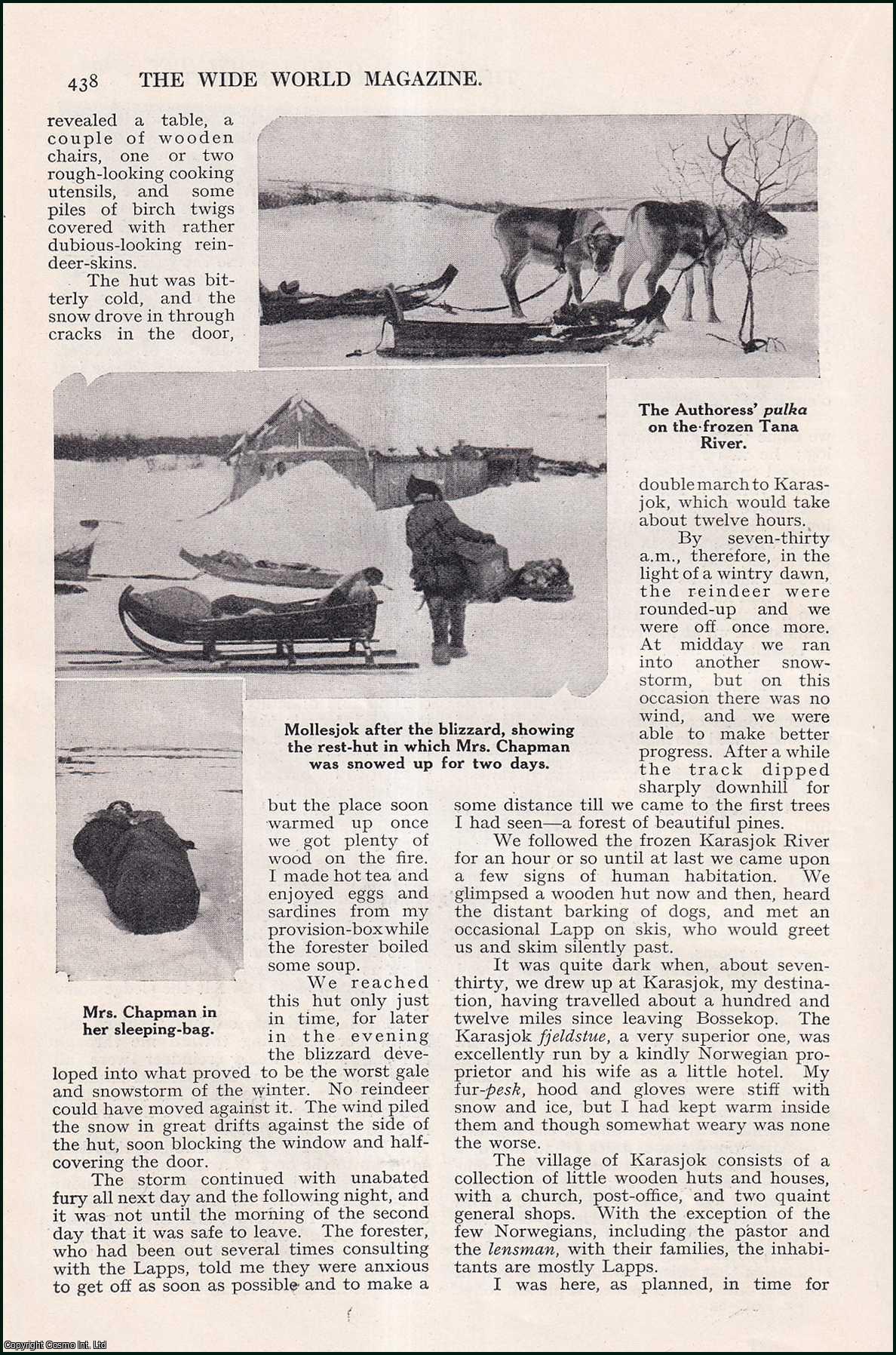 Olive Murray Chapman. Illustrated by Reginald Cleaver. - Through Lapland in Winter, with Sledge & Reindeer. An uncommon original article from the Wide World Magazine, 1932.