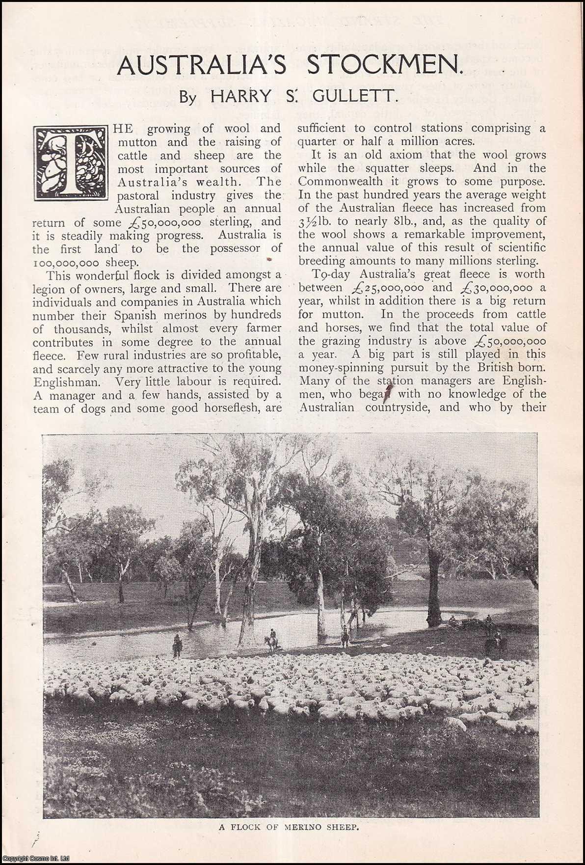 Harry S. Guillett - Australia's Stockmen : the growing of wool & mutton TOGETHER WITH Dairying in Queensland. An uncommon original article from The Strand Magazine, 1910.