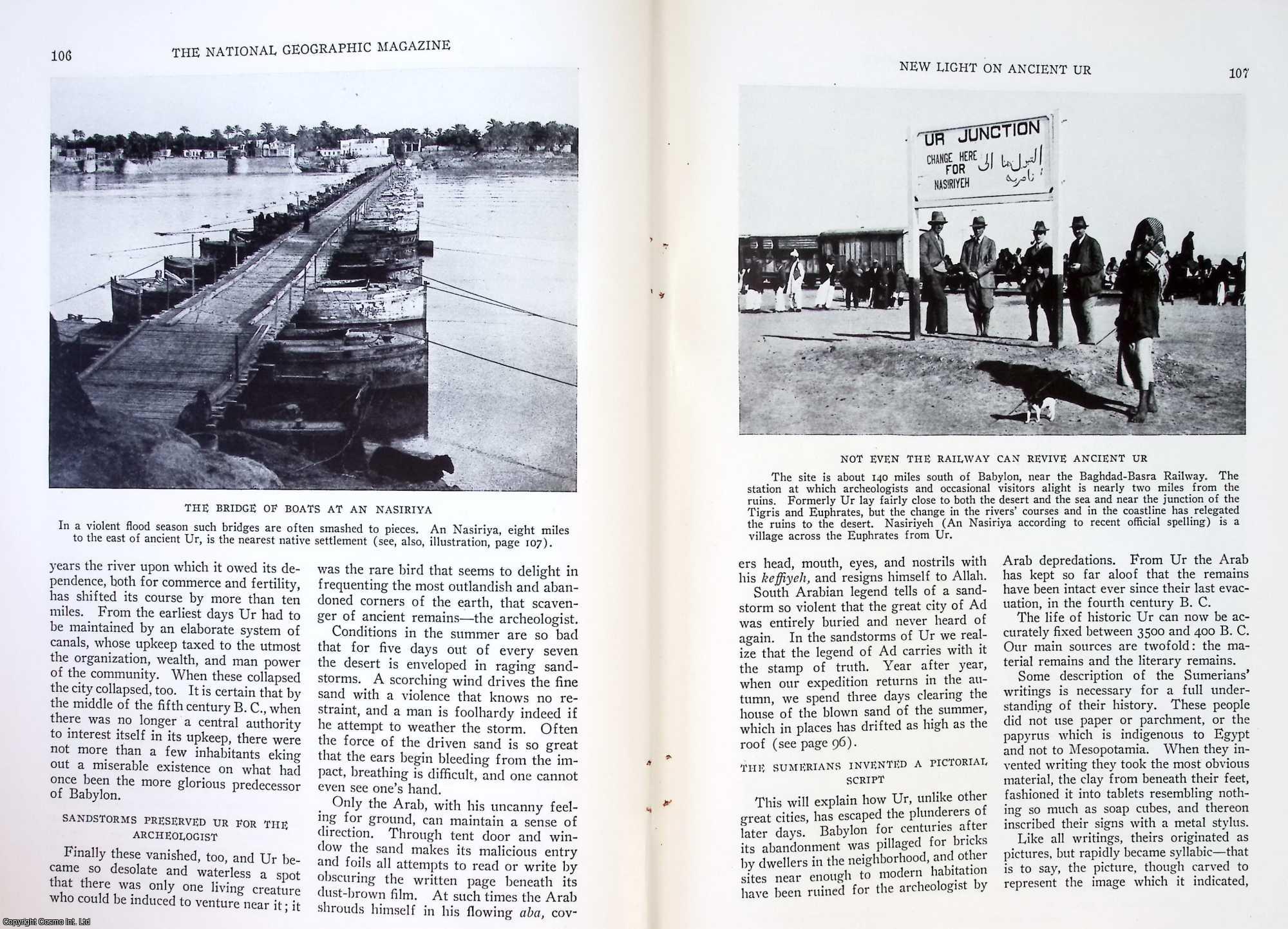 MALLOWAN, M.E.L. - New Light on Ancient Ur: Excavations at The Site of The City of Abraham Reveal Geographical Evidence of The Biblical Story of The Flood. An original article from the National Geographic Magazine, 1930.