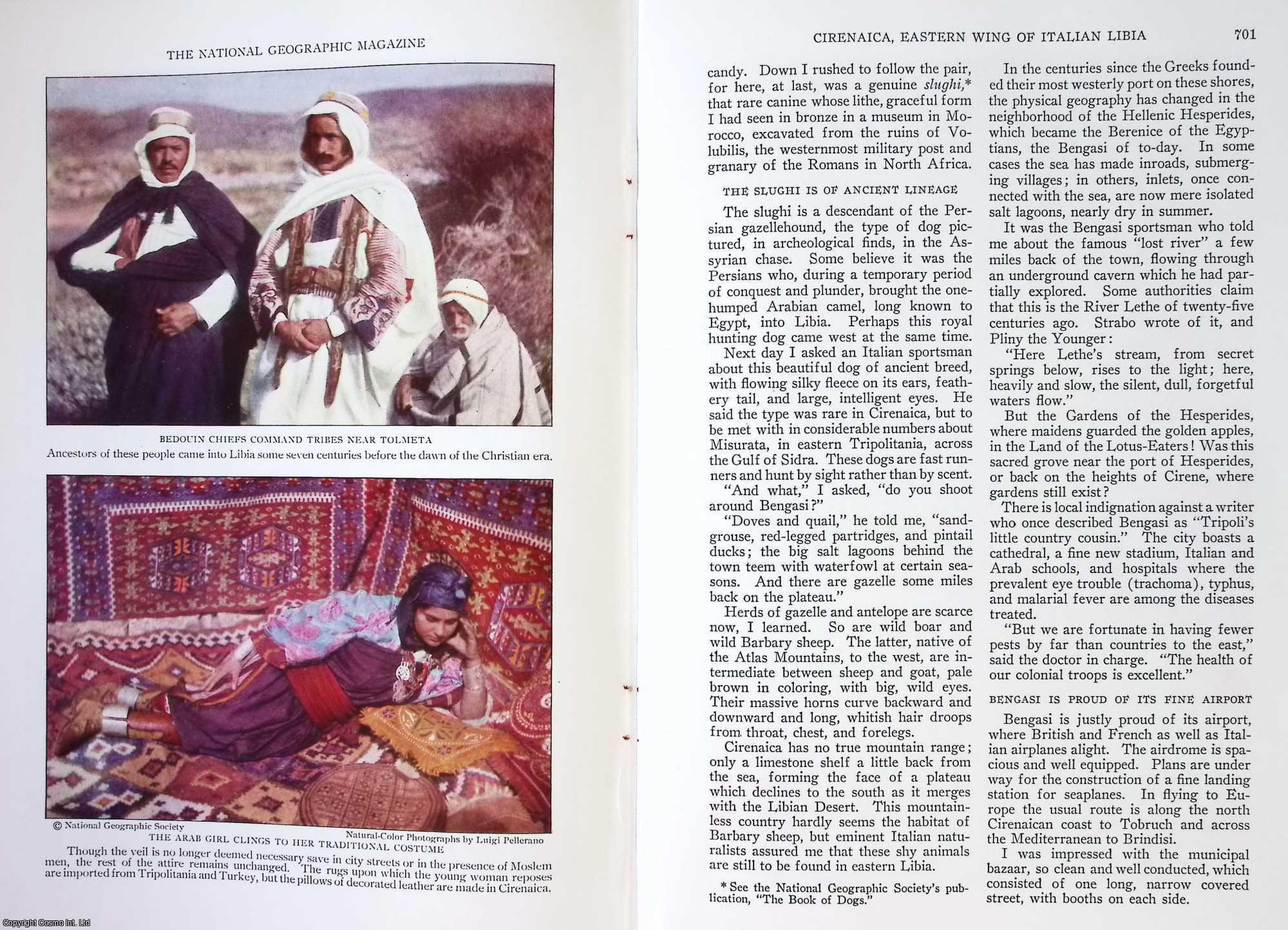 Harriet Chalmers Adams - Cirenaica, Eastern Wing of Italian Libia. An original article from the National Geographic Magazine, 1930.