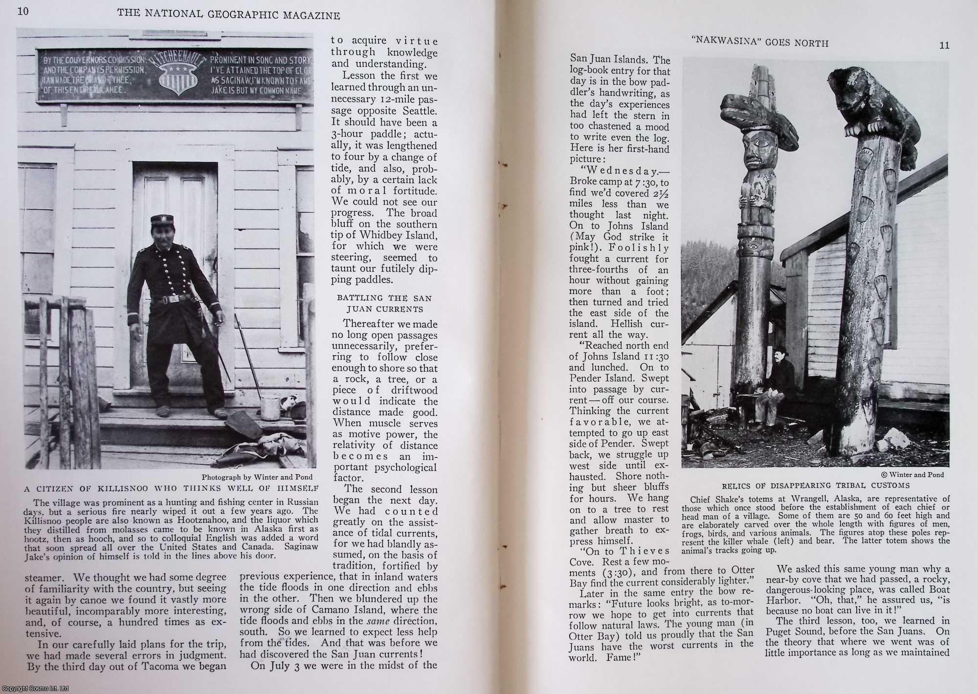 Jack Calvin - Nakwasina goes North : A Man, a Woman, and a Pup Cruise from Tacoma to Juneau in a 17-foot Canoe. An original article from the National Geographic Magazine, 1933.
