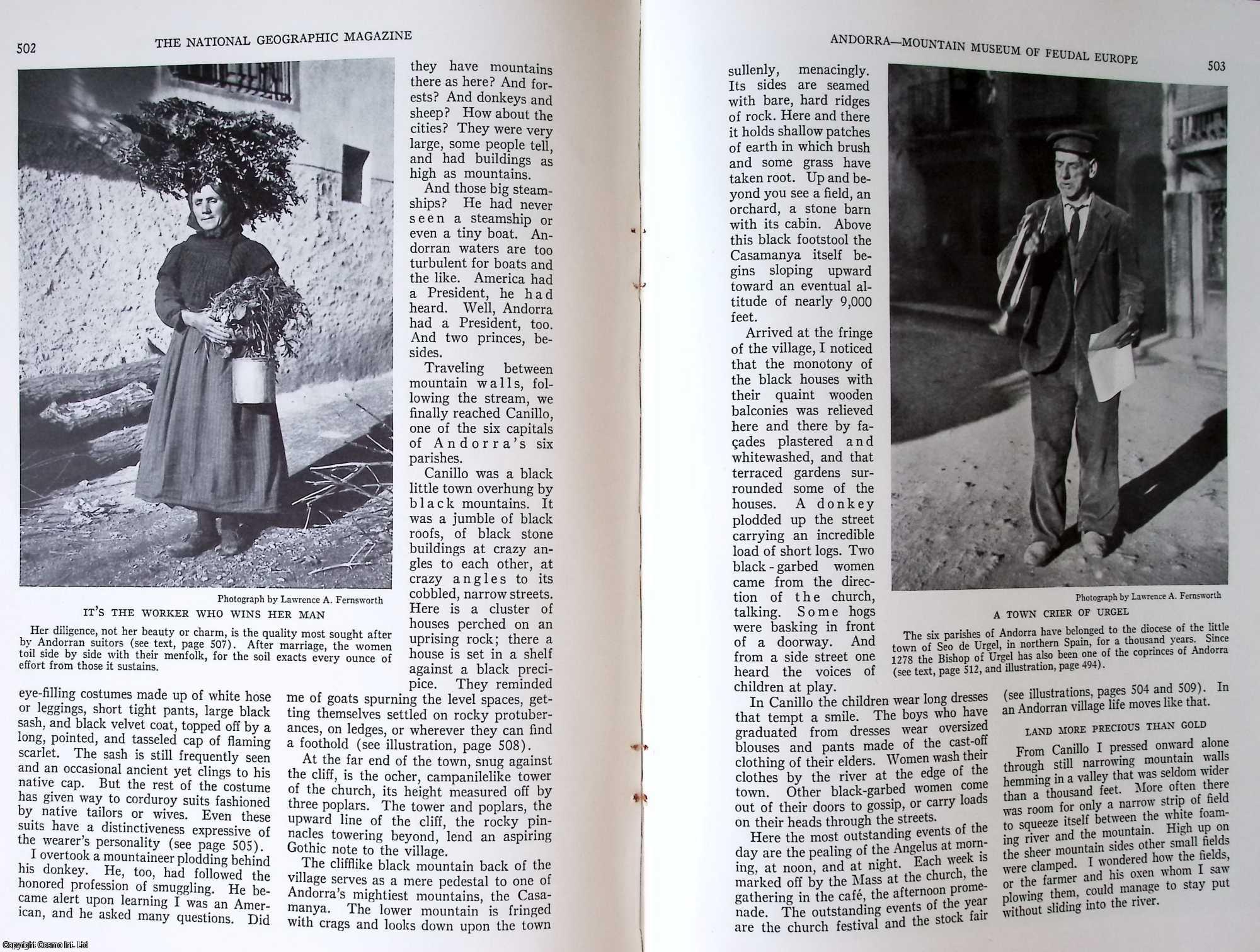 Lawrence A. Fernsworth - Andorra - Mountain Museum of Feudal Europe. An original article from the National Geographic Magazine, 1933.