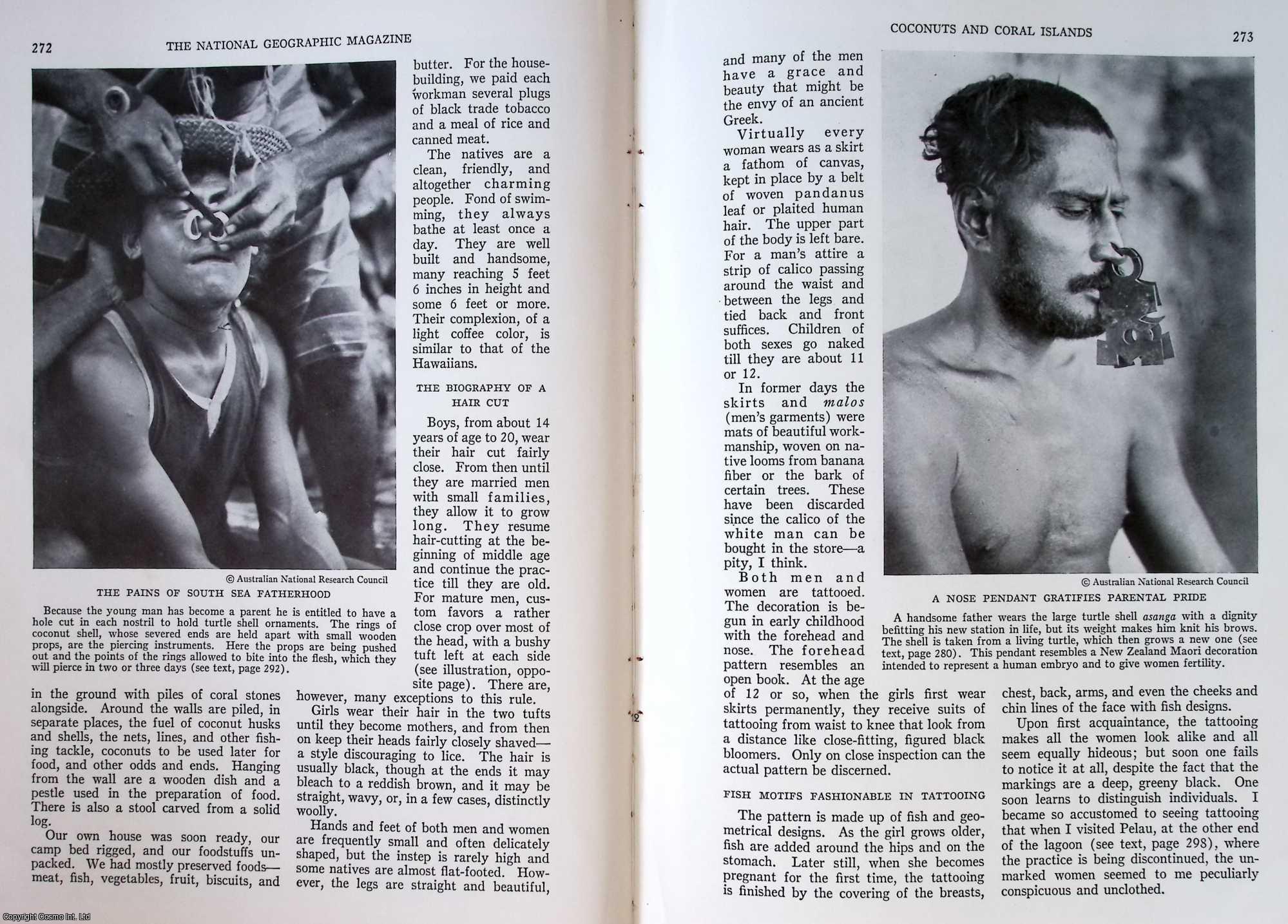 HOGBIN, H. IAN - Coconuts and Coral Islands. An original article from the National Geographic Magazine, 1934.