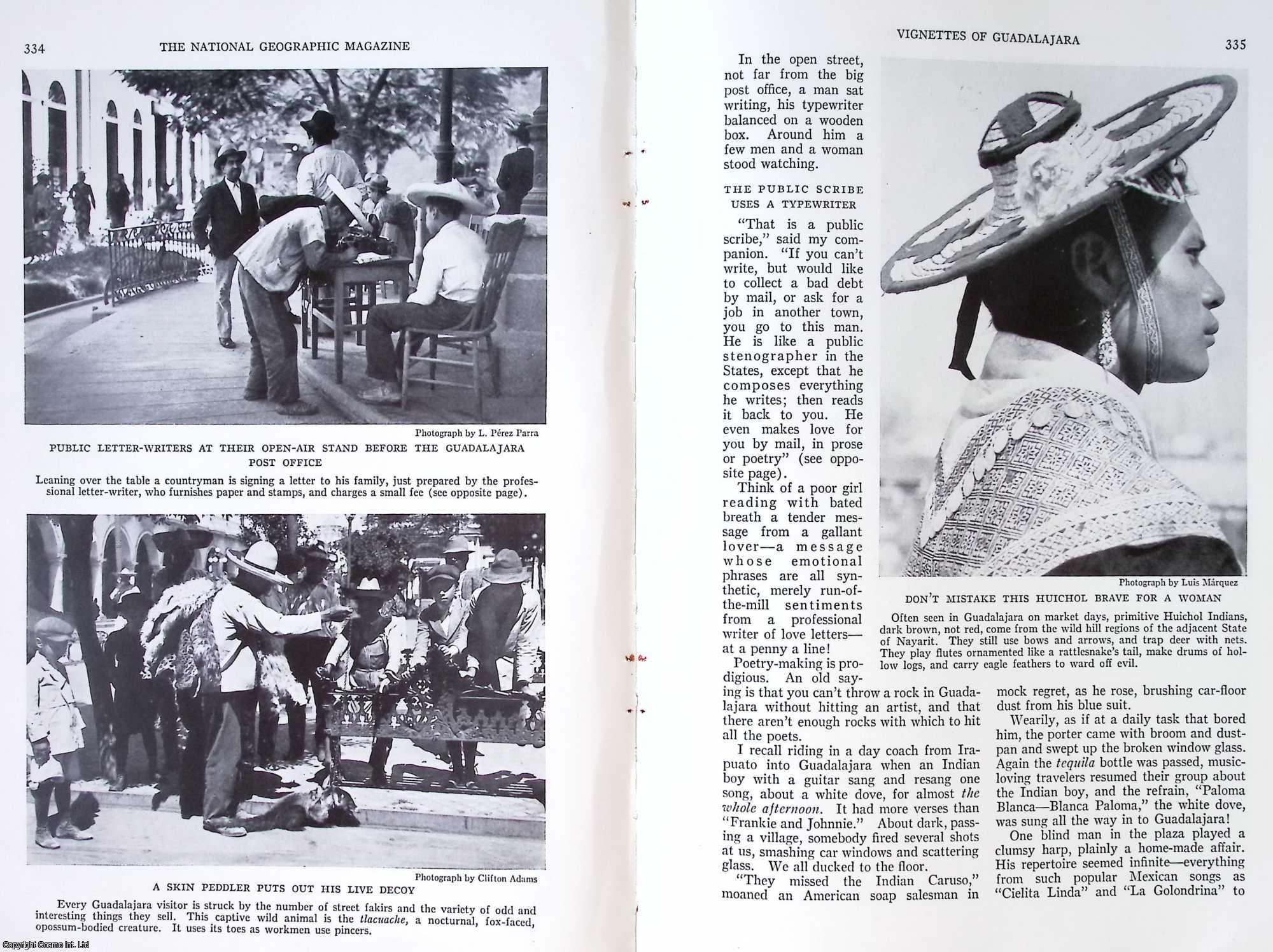 SIMPICH, FREDERICK - Vignettes of Guadalajara. An original article from the National Geographic Magazine, 1934.