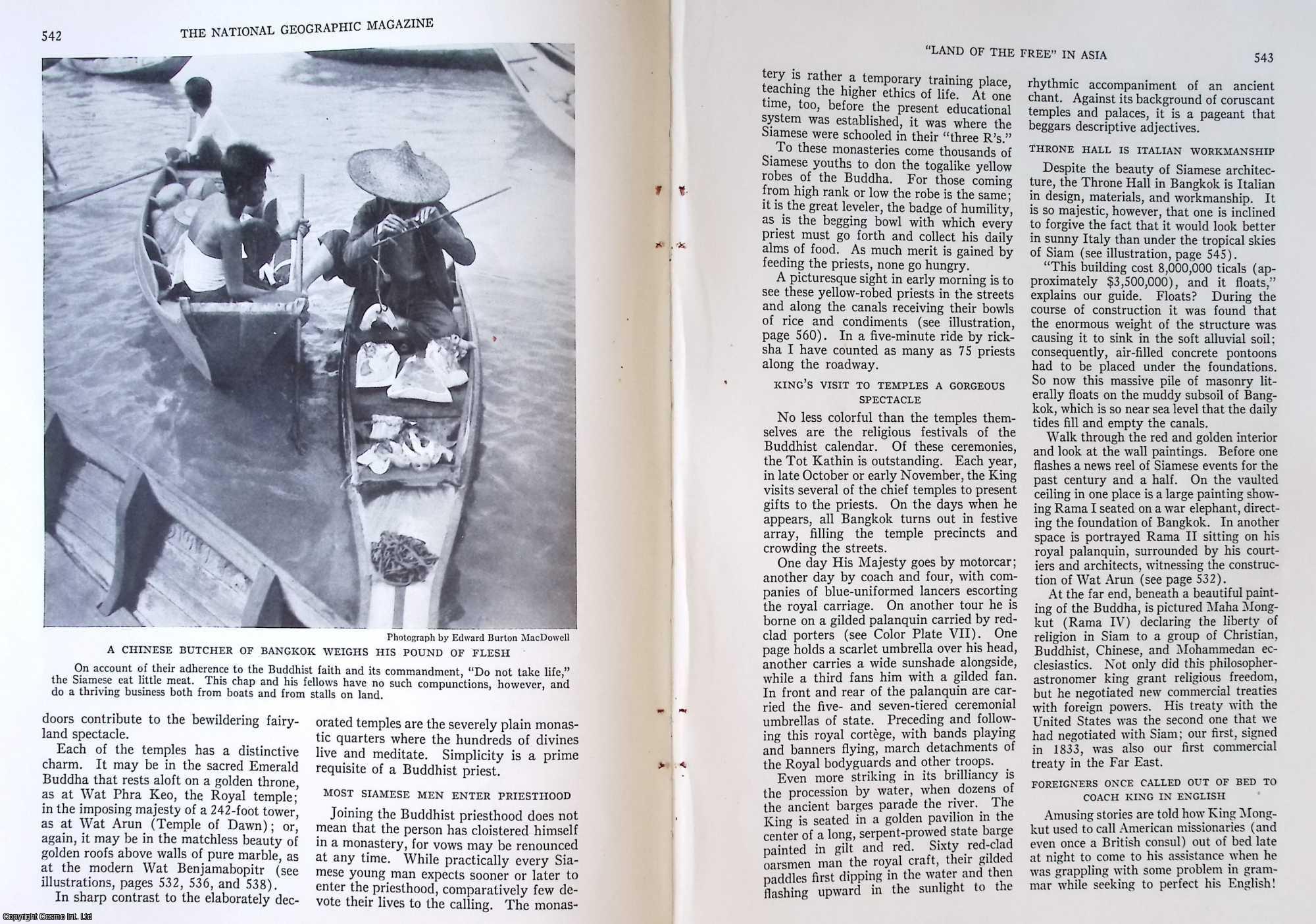 MOORE, W. ROBERT - Land of The Free in Asia: Siam Has Blended New With Old in Her Progressive March to Modern Statehood in The Family of Nations. An original article from the National Geographic Magazine, 1934.