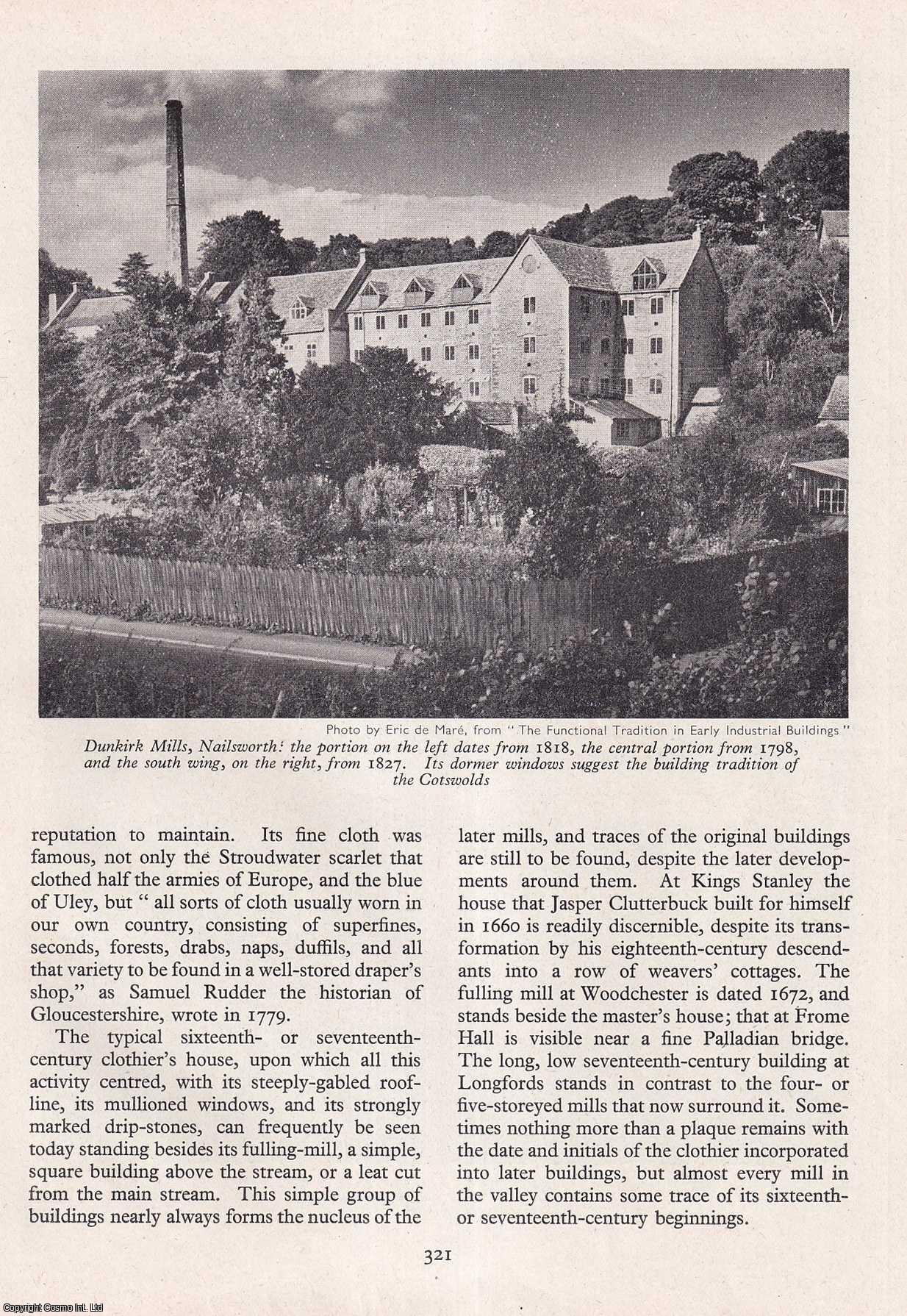 Esther A.L. Moir - The Cloth Mills of The Stroud Valley. An original article from History Today magazine, 1959.
