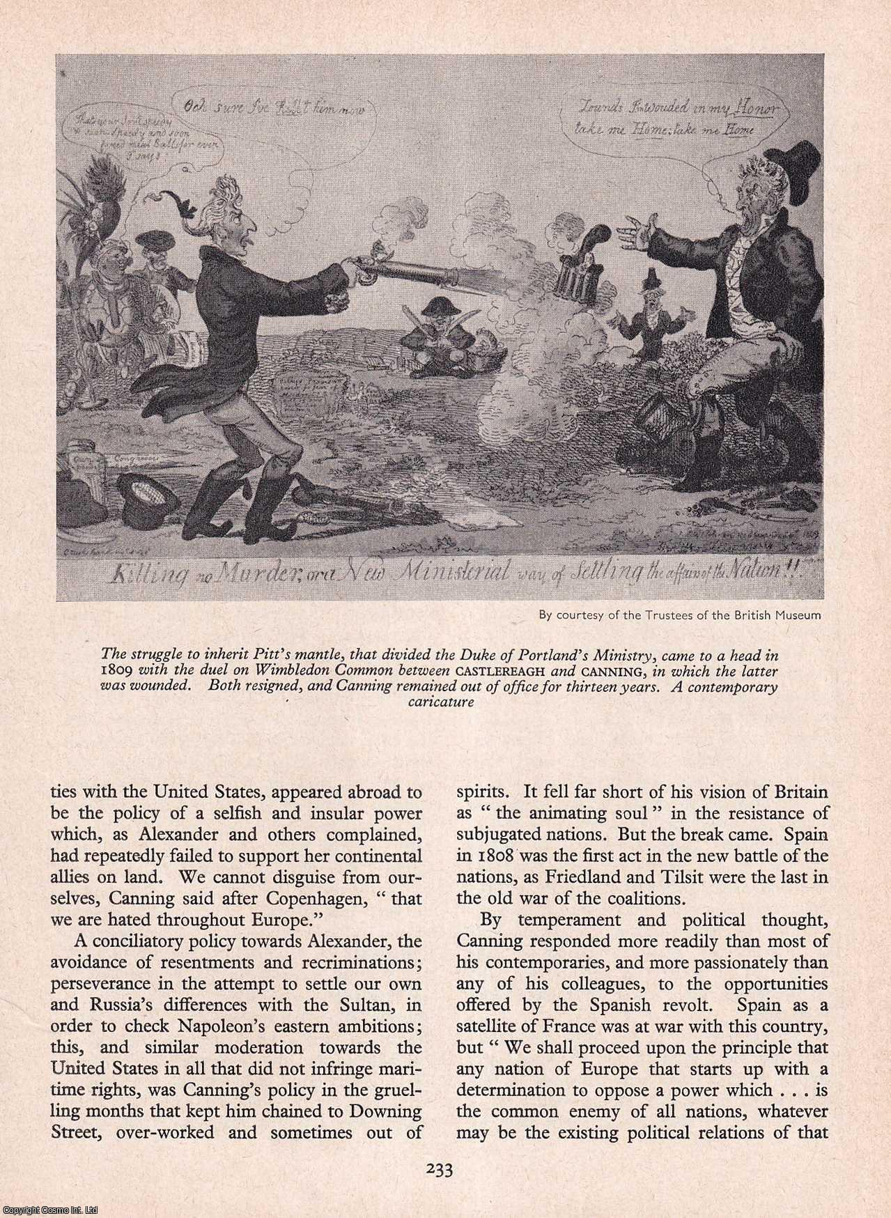 COLLYER, CEDRIC - Canning and The Napoleonic Wars. An original article from History Today magazine, 1961.