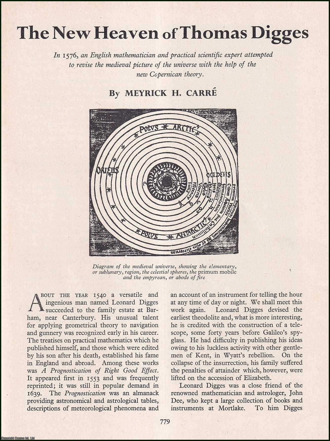 Meyrick H. Carre - The New Heaven of Thomas Digges. An original article from History Today magazine, 1961.