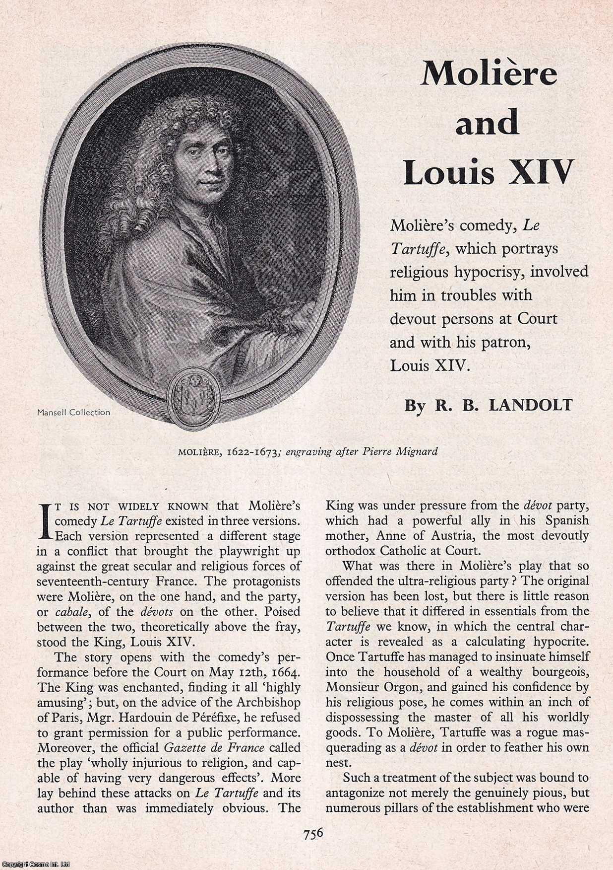 LANDOLT, R.B. - Moliere and Louis XIV. An original article from History Today magazine, 1966.