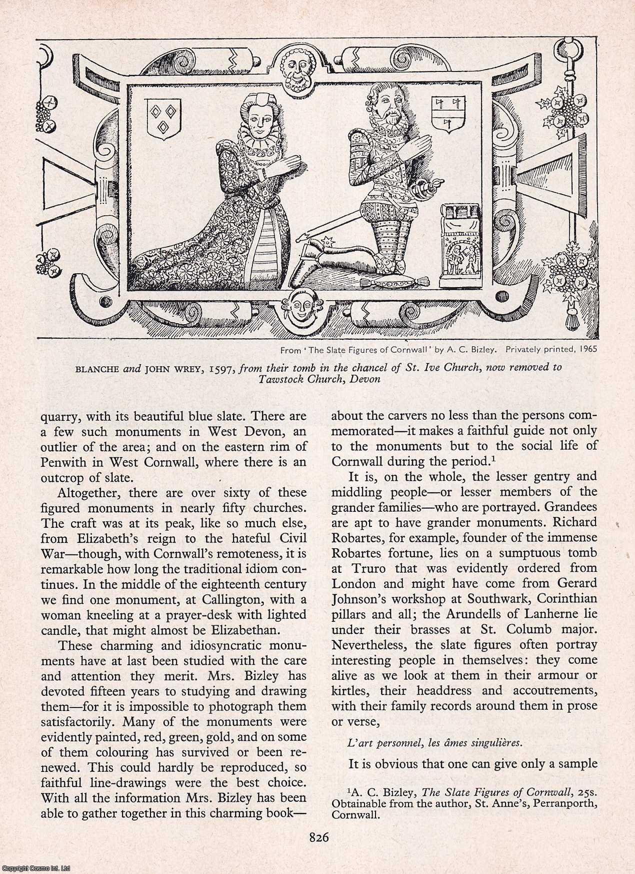 ROWSE, A.L. - The Slate Figures of Cornwall. An original article from History Today magazine, 1966.