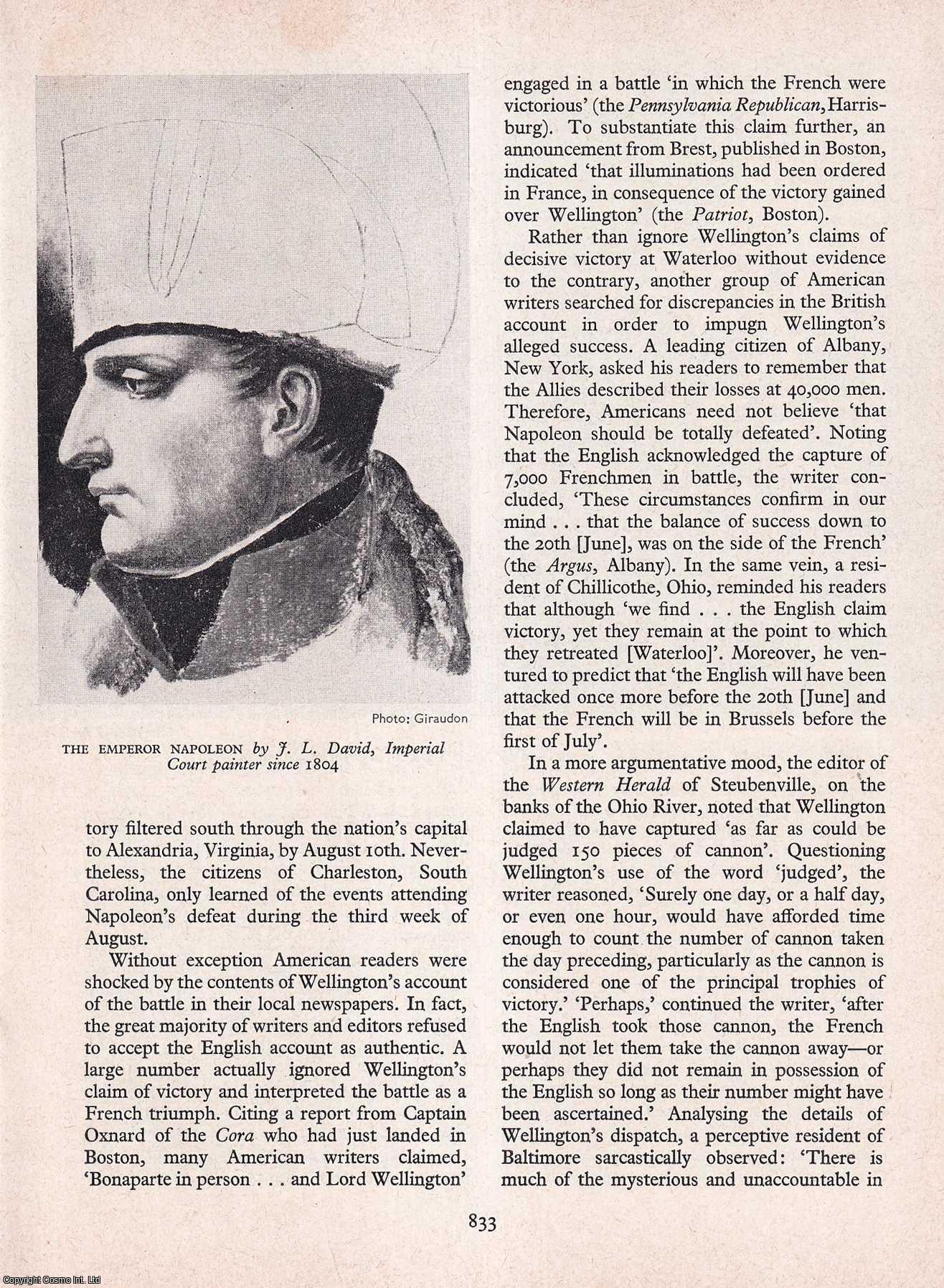 Donald D. Horward - American Opinion on Napoleon's Downfall. An original article from History Today magazine, 1966.