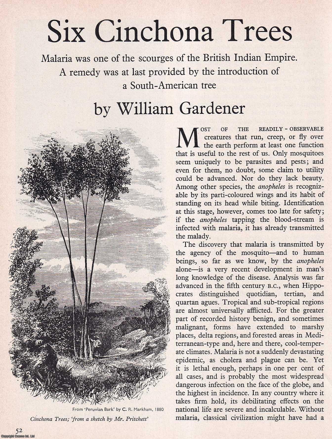 GARDENER, WILLIAM - Six Cinchona Trees. An original article from History Today magazine, 1967.