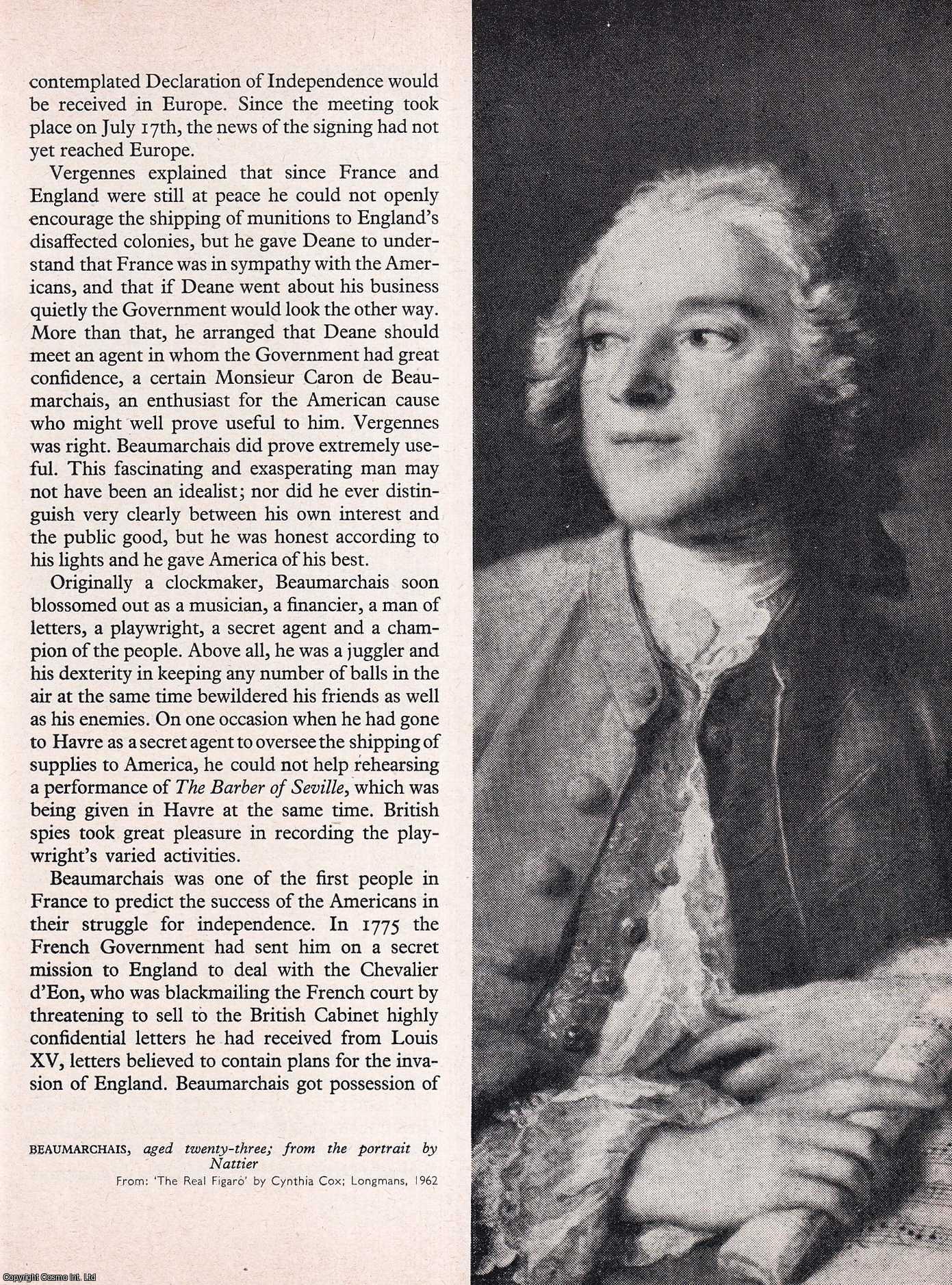 WHITRIDGE, ARNOLD - Beaumarchais and The American Revolution. An original article from History Today magazine, 1967.