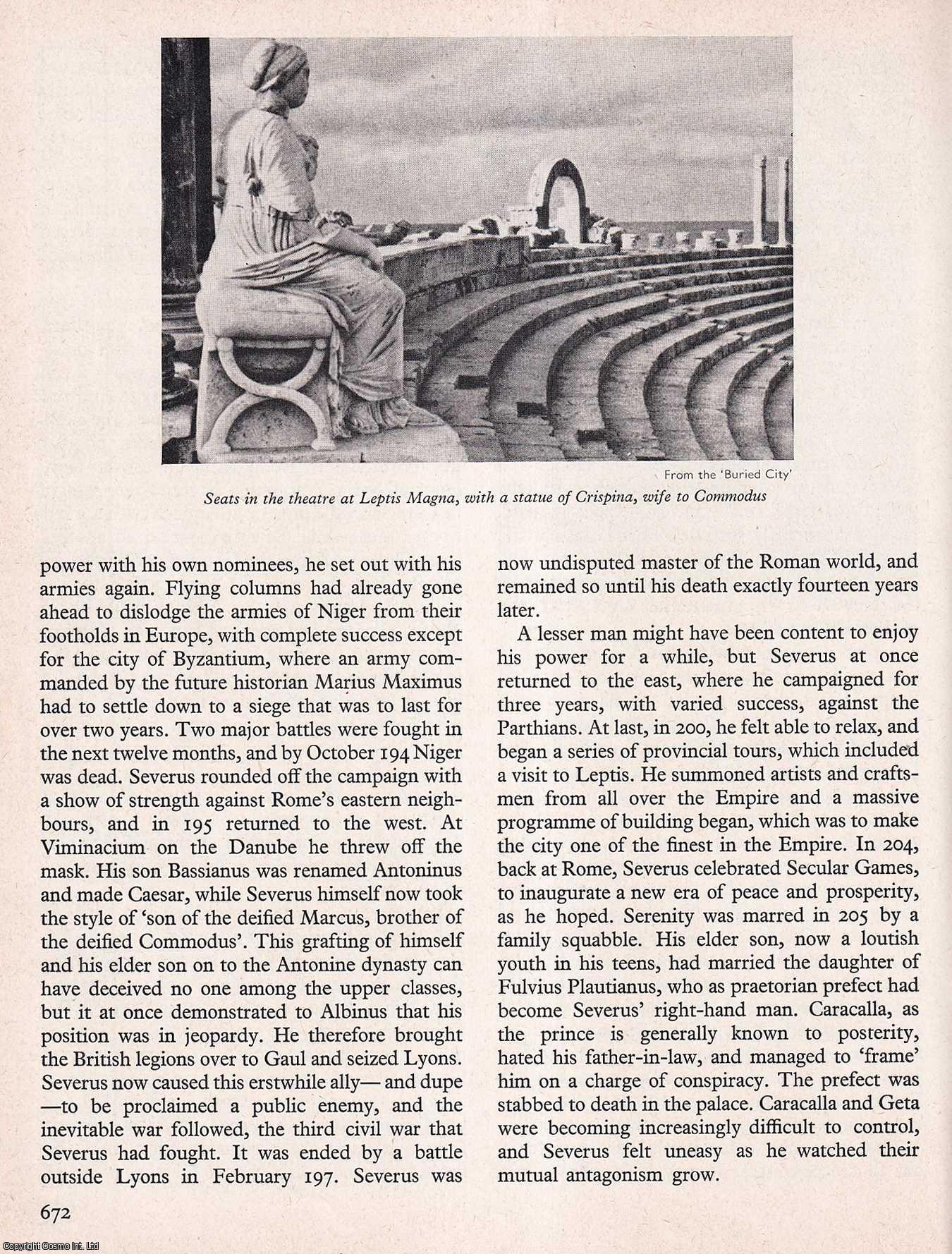 BIRLEY, ANTHONY - The Emperor Septimius Severus. An original article from History Today magazine, 1967.
