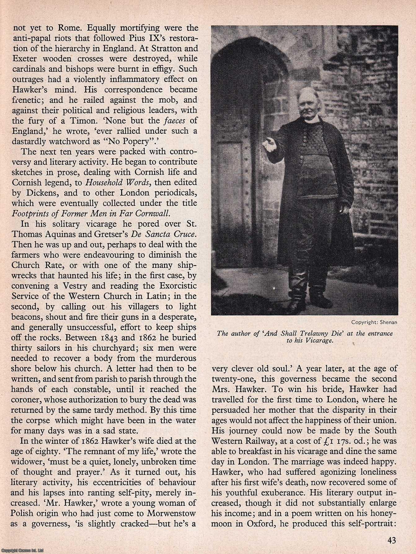 D.M. Hopkinson - Parson Hawker of Morwenstow. An original article from History Today magazine, 1968.