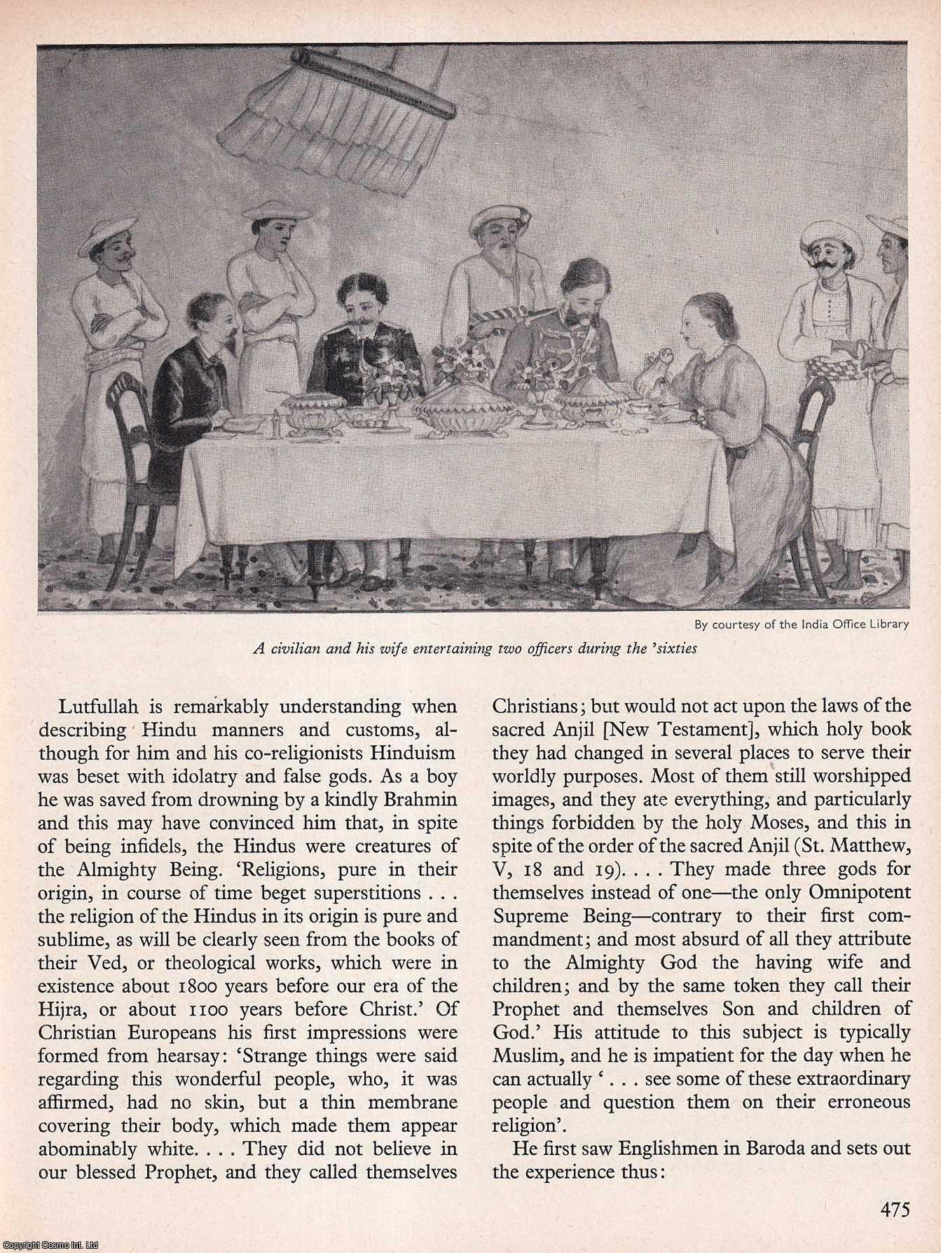 MASSEY, REGINALD & JAMILA - Lutfullah in London. An original article from History Today magazine, 1968.