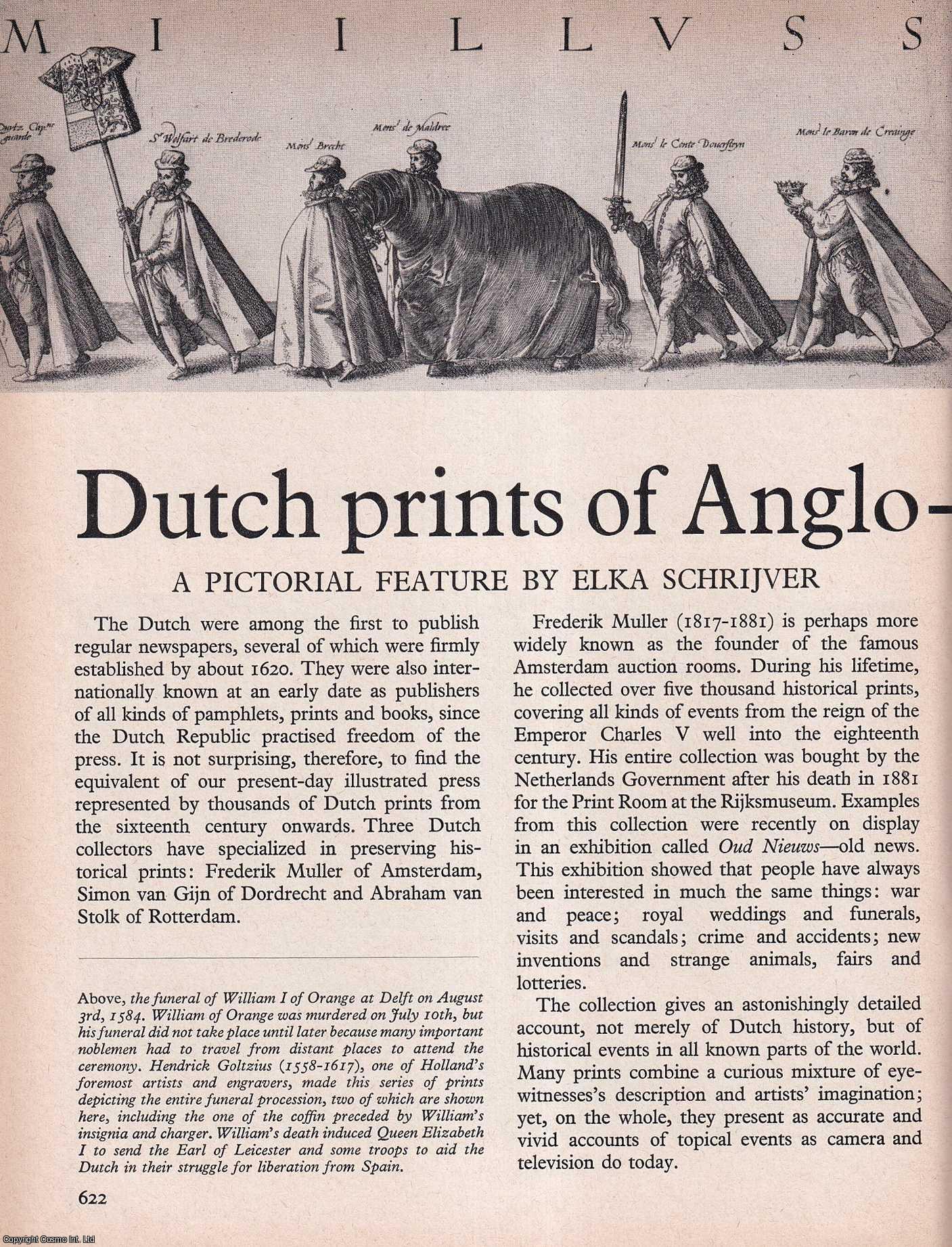 SCHRIJVER, ELKA - Dutch Prints of Anglo-Dutch History: A Pictorial Feature. An original article from History Today magazine, 1968.
