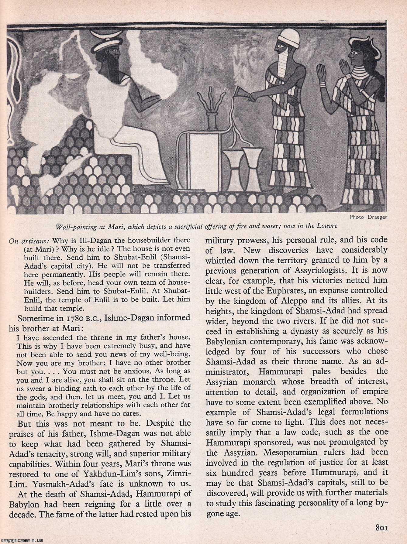 SASSON, JACK M. - A King of Early Assyria: Shamsi-Adad. An original article from History Today magazine, 1968.