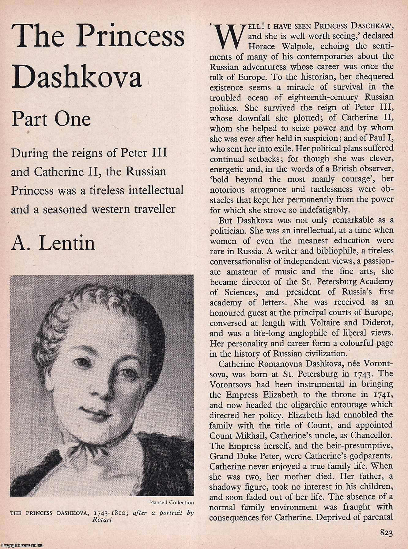 A. Lentin - The Princess Dashkova. Part 1. An original article from History Today magazine, 1968.