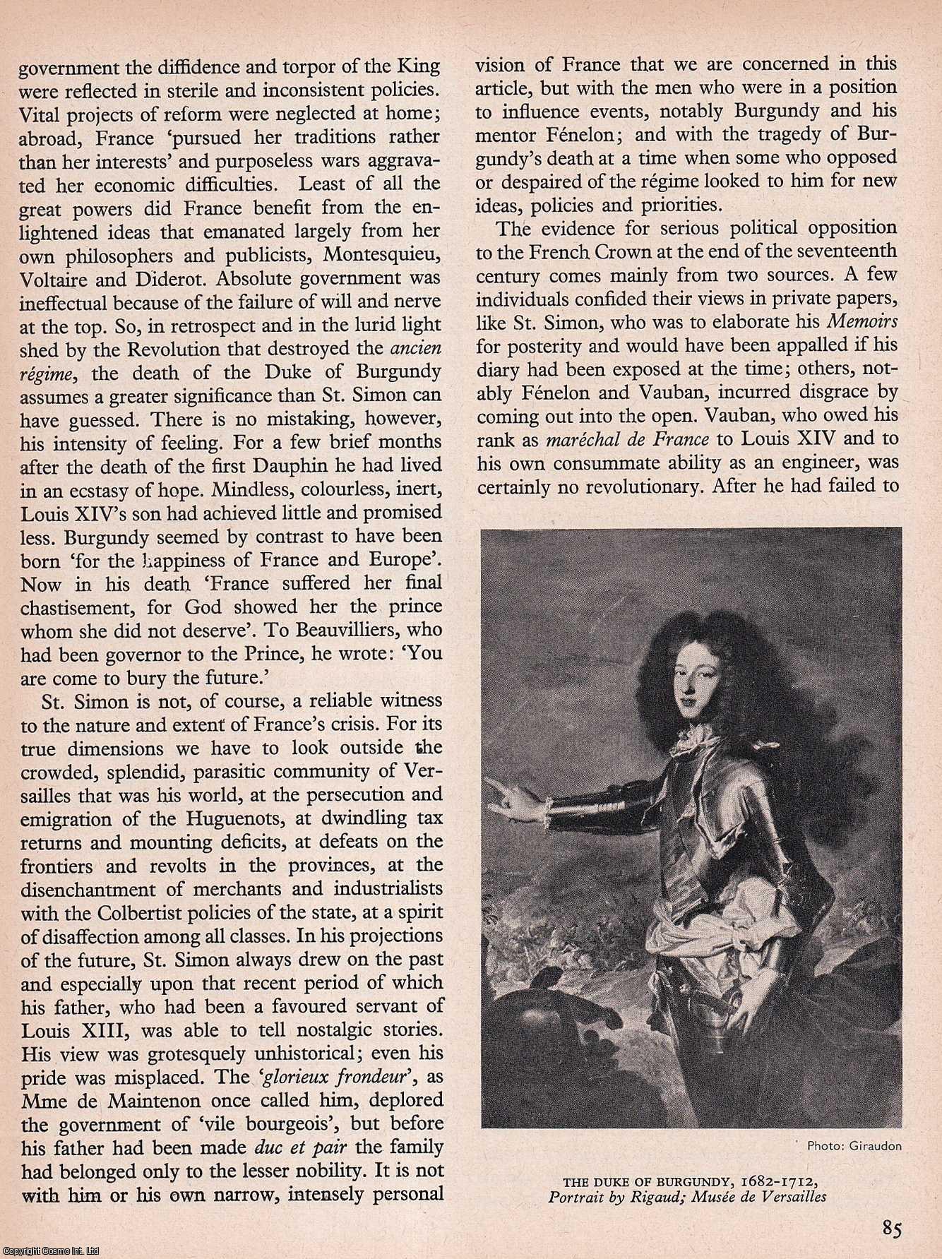 TREASURE, GEOFFREY - The Death of The Duke of Burgundy. An original article from History Today magazine, 1969.