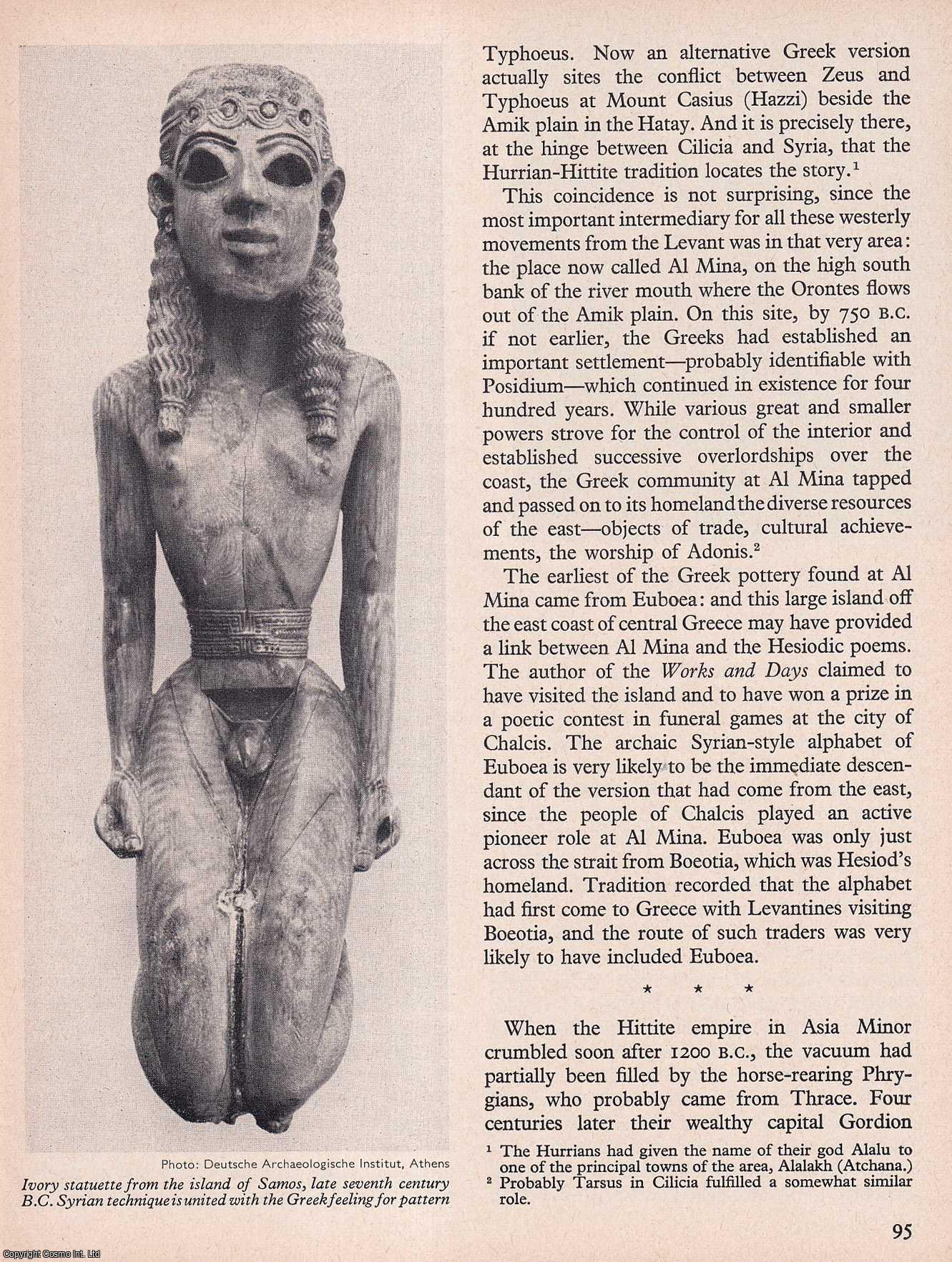 GRANT, MICHAEL - The Greek Genius for Adaptation: How The Greeks borrowed from other Civilizations, and how they Transformed their Borrowing. An original article from History Today magazine, 1969.
