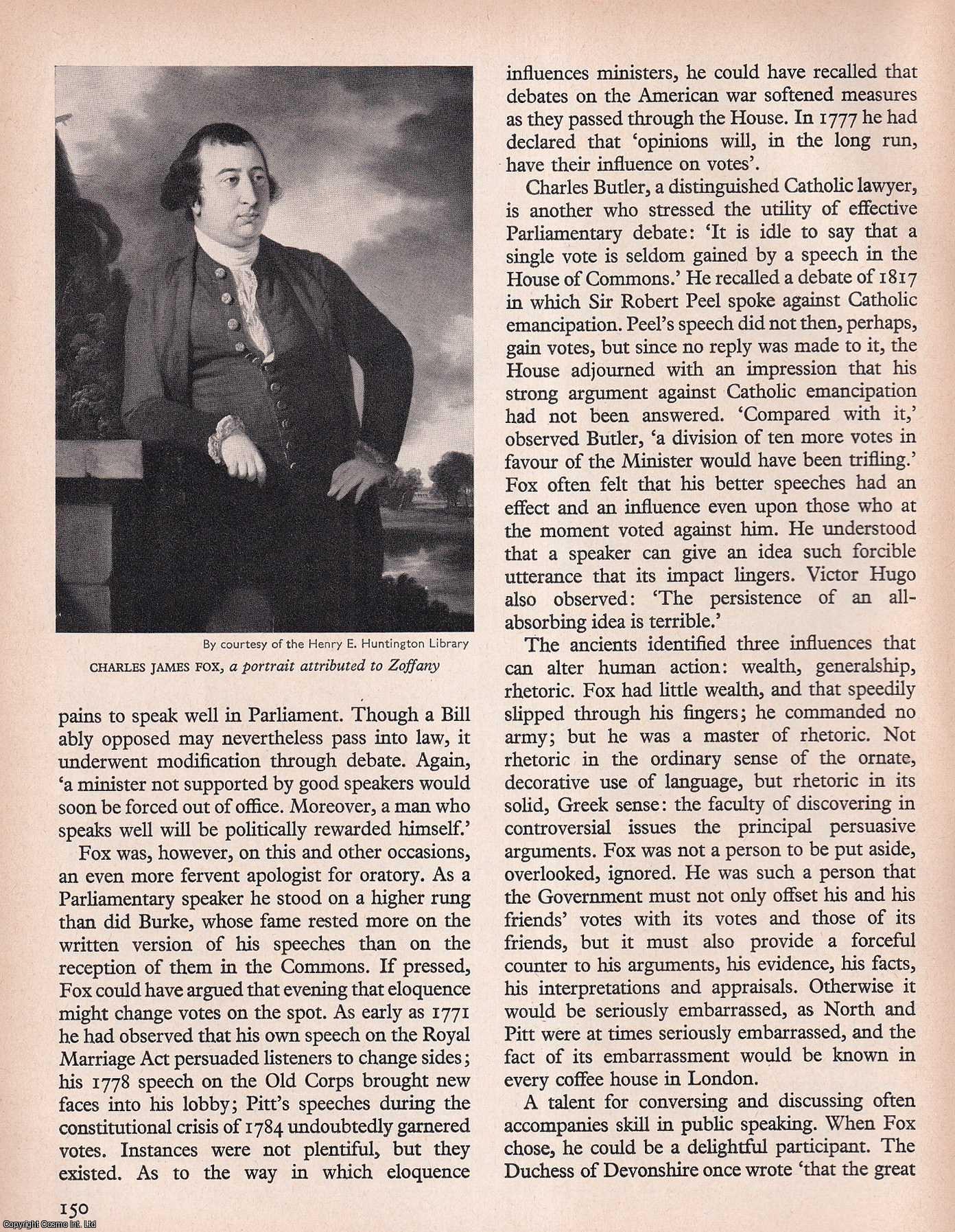 REID, LOREN - Fox as Orator (British Politics). An original article from History Today magazine, 1969.