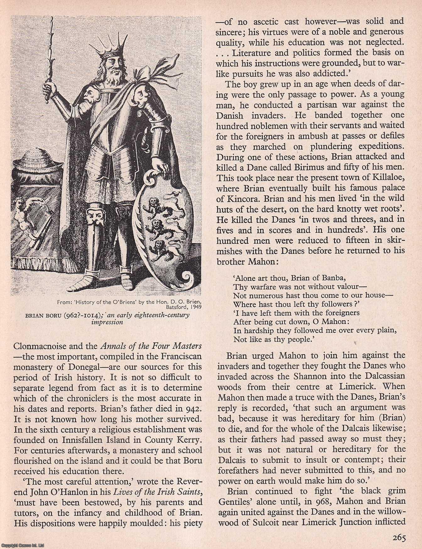MCBRIDE, B. ST. CLAIR - Brian Boru: First Monarch of a Consolidated Ireland. An original article from History Today magazine, 1969.