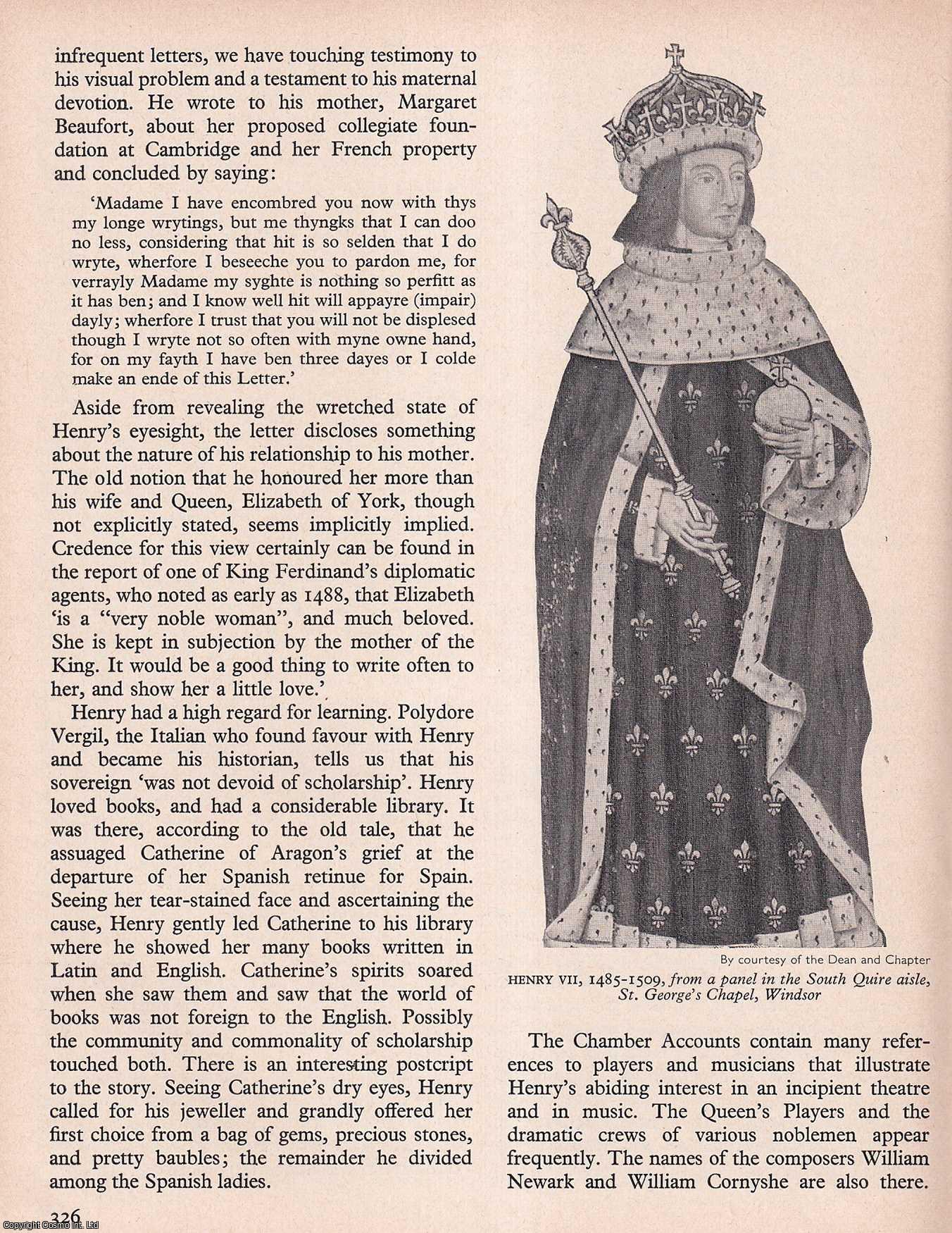 TUCKER, M.J. - Life at Henry VII's Court. An original article from History Today magazine, 1969.