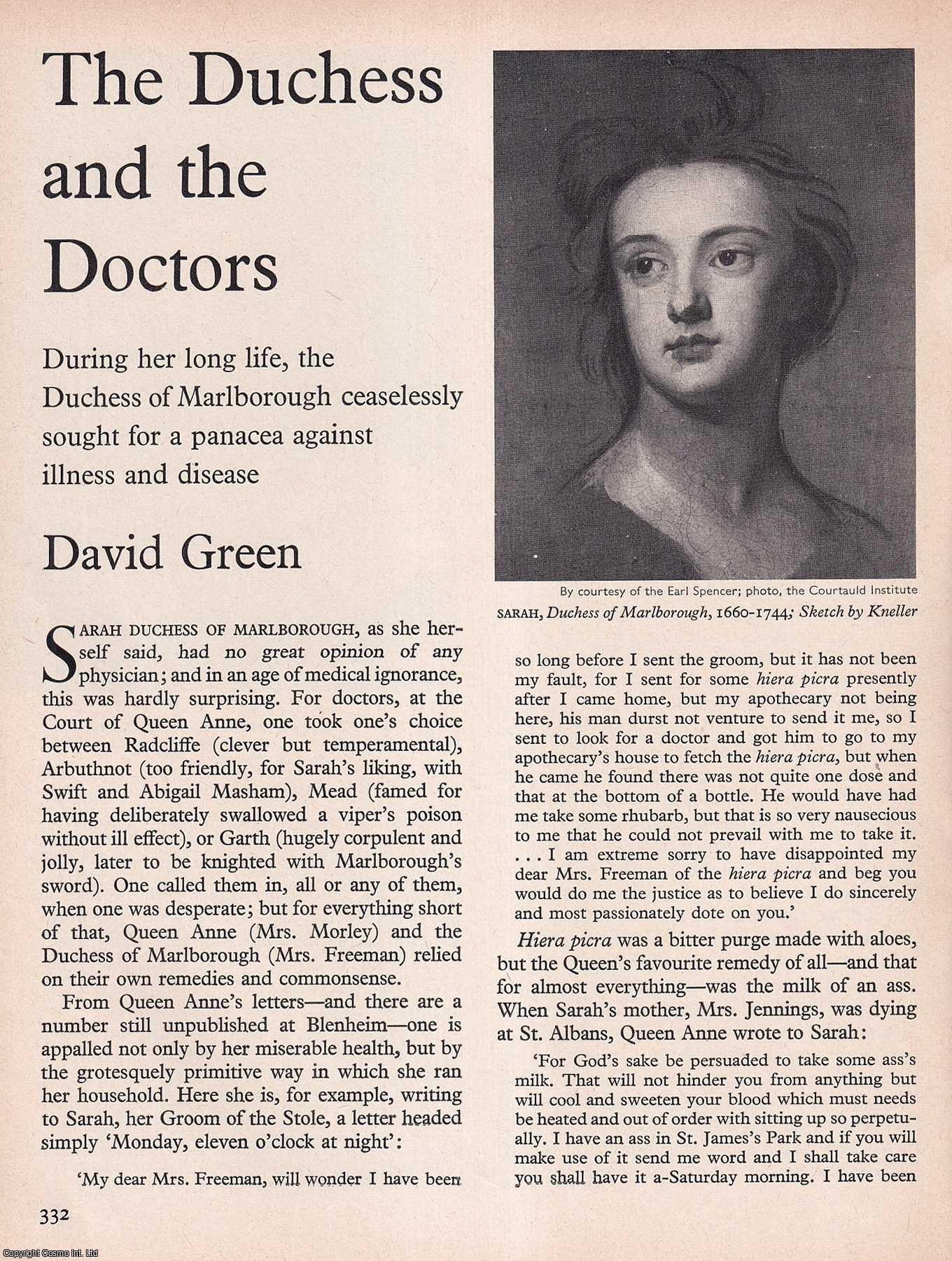 GREEN, DAVID - The Duchess of Marlborough and The Doctors. An original article from History Today magazine, 1969.