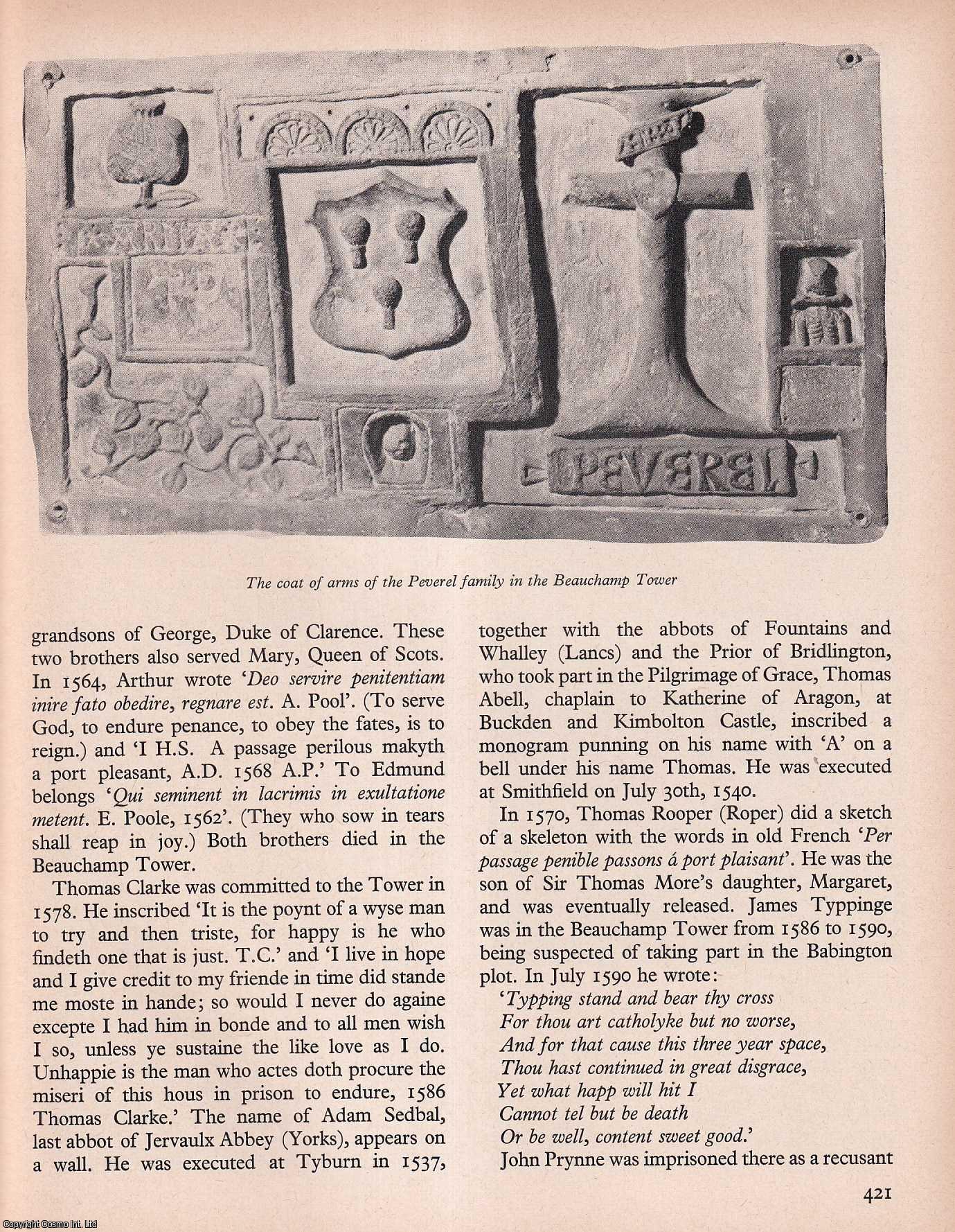 E.A. Humphrey Fenn - The Writing on The Wall: Prisoners Graffiti on The Walls of The Tower of London. An original article from History Today magazine, 1969.