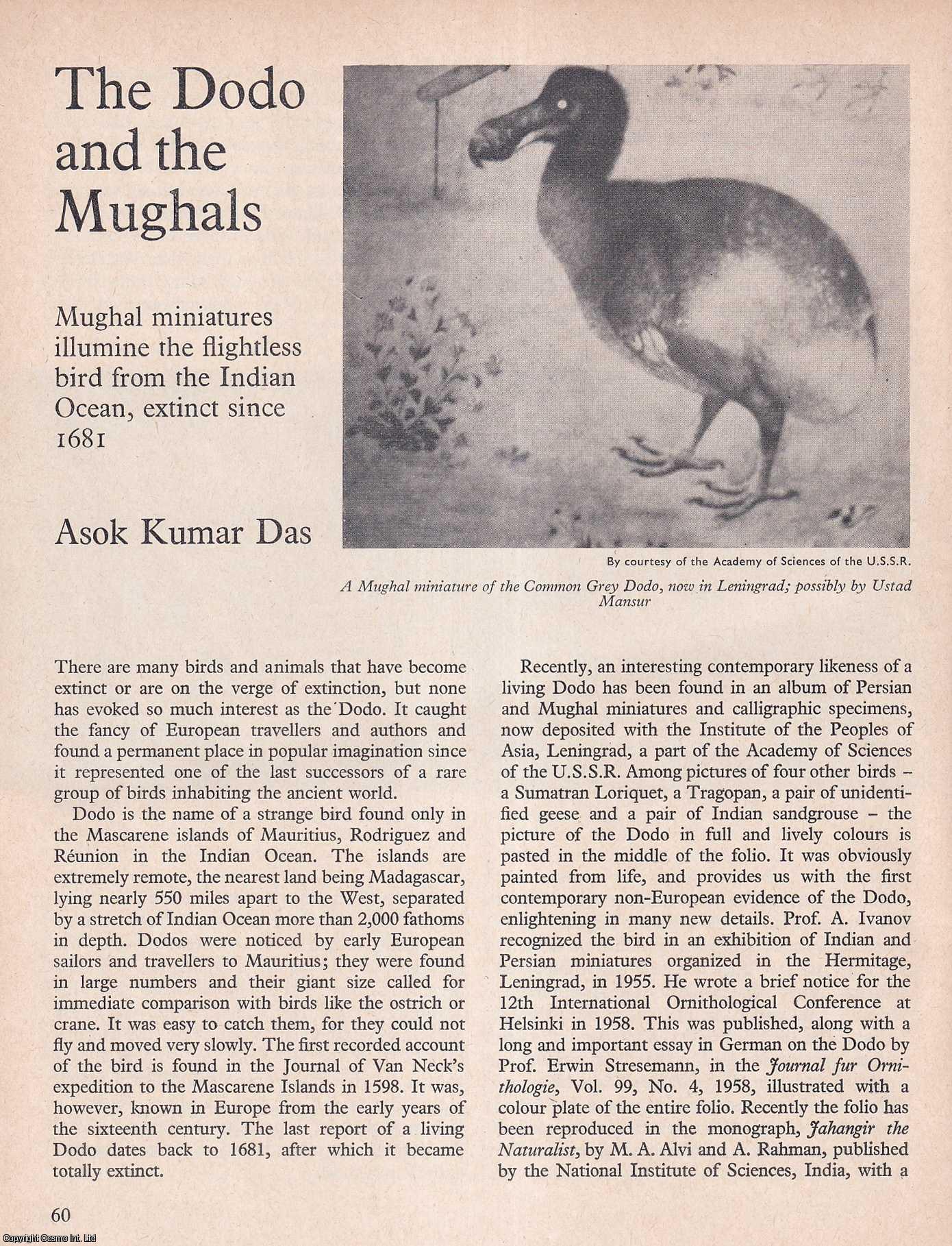 Asok Kumar Das - The Dodo and The Mughals: Flightless Bird from The Indian Ocean, Extinct Since 1681. An original article from History Today magazine, 1973.