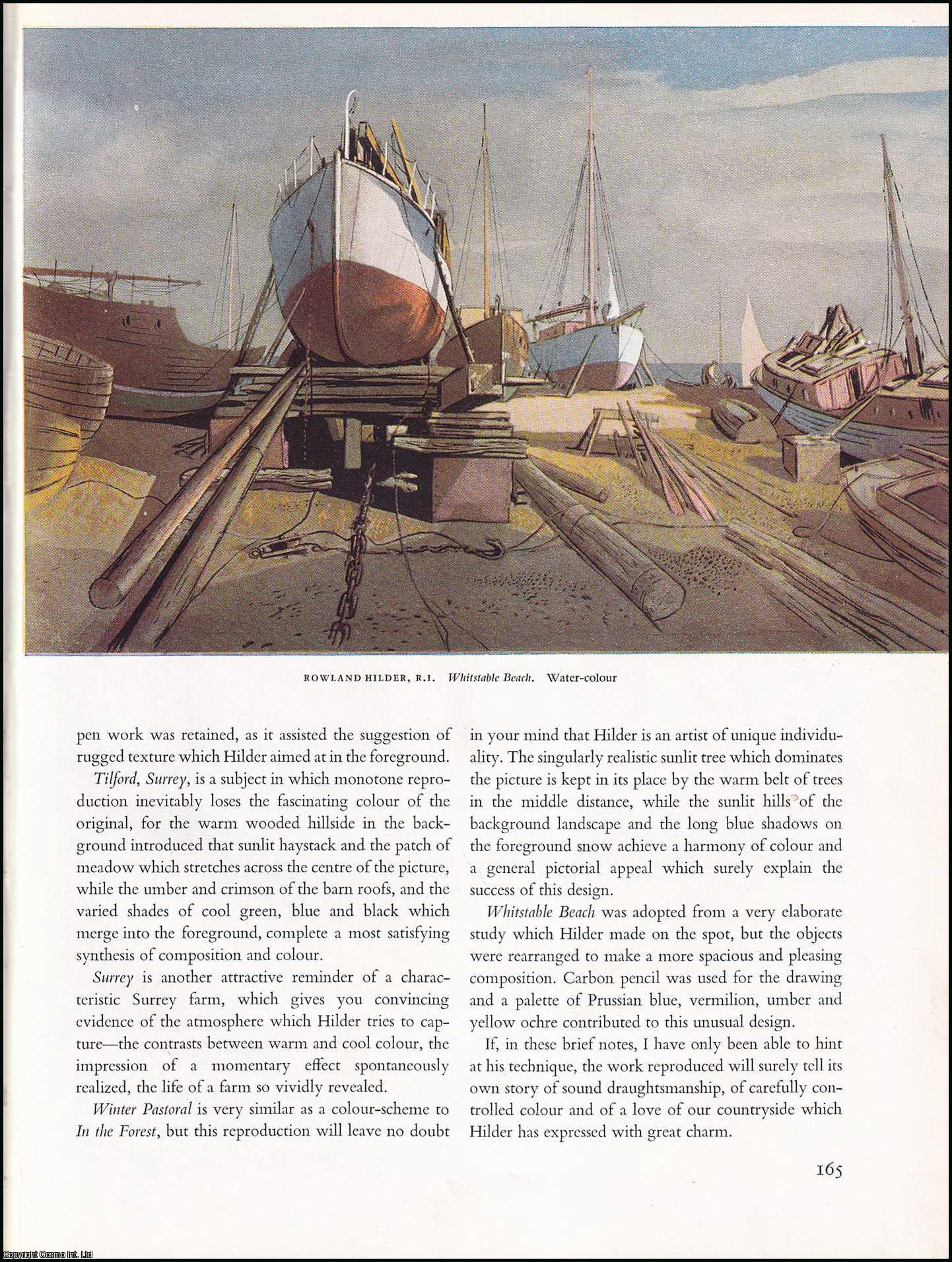 BRADSHAW, PERCY V. - Rowland Hilder, R.I. And his Greetings Cards. An original article from the The Studio magazine, 1949.